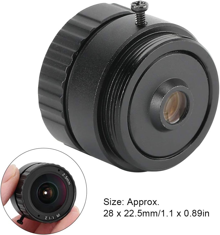 TEUOPIOE 2.5mm 3MP 2.5mm 3MP F1.2 1/2.5 Camera Lens, Definition HD CS Mount Focus Fixed CCTV Lens for Camera