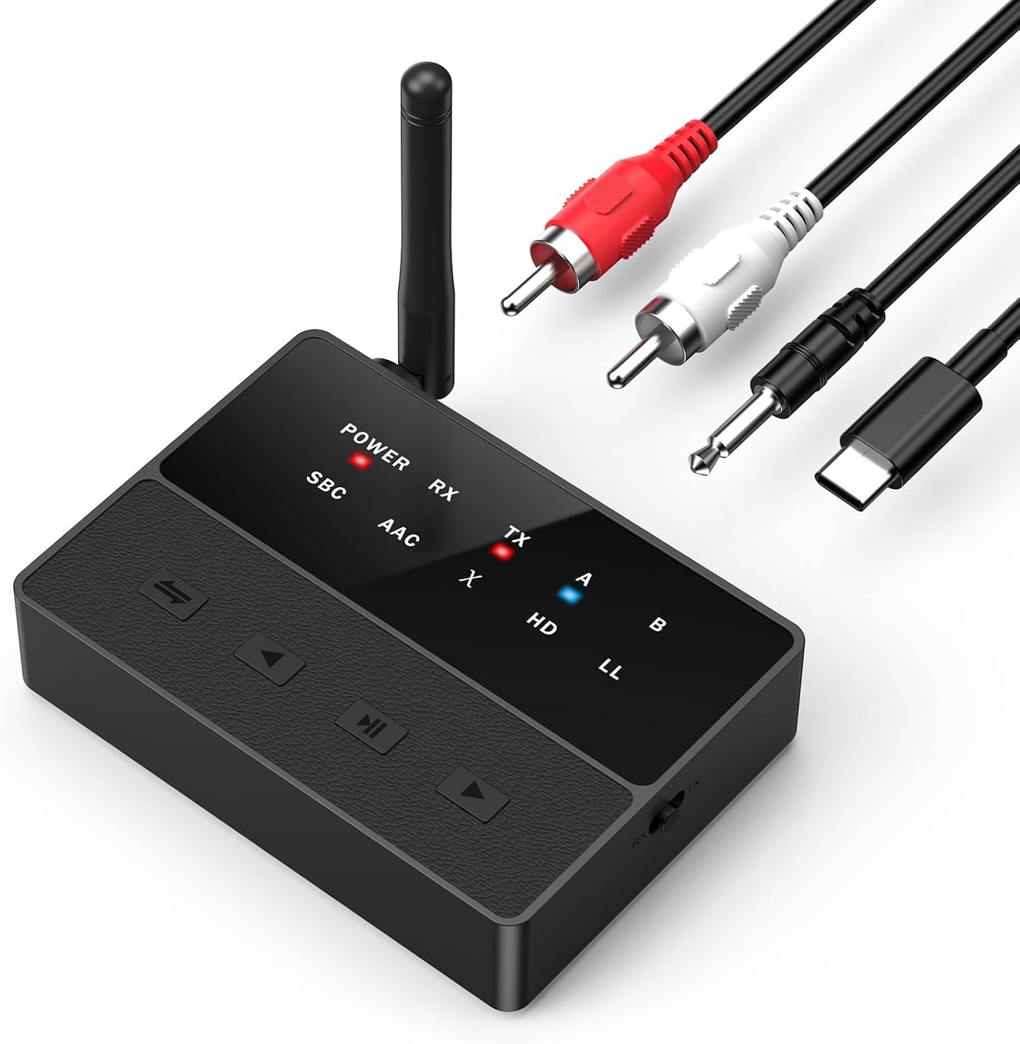 Criacr 5.3 2 1 2 Bluetooth Audio Adapter, Bluetooth AUX Adapter, in Transmitter Receiver with aptX Low Latency