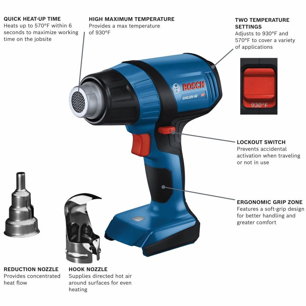 BOSCH GHG18V-50N 18V Heat Gun (Bare Tool)