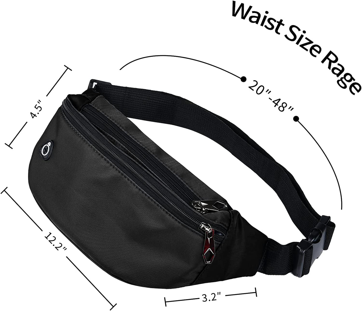 Fanny Packs for Men and Women, Waterproof Sports Waist Pack Bag for Travel Hiking Running Hands-free Wallets, Easy Carry Any Phone