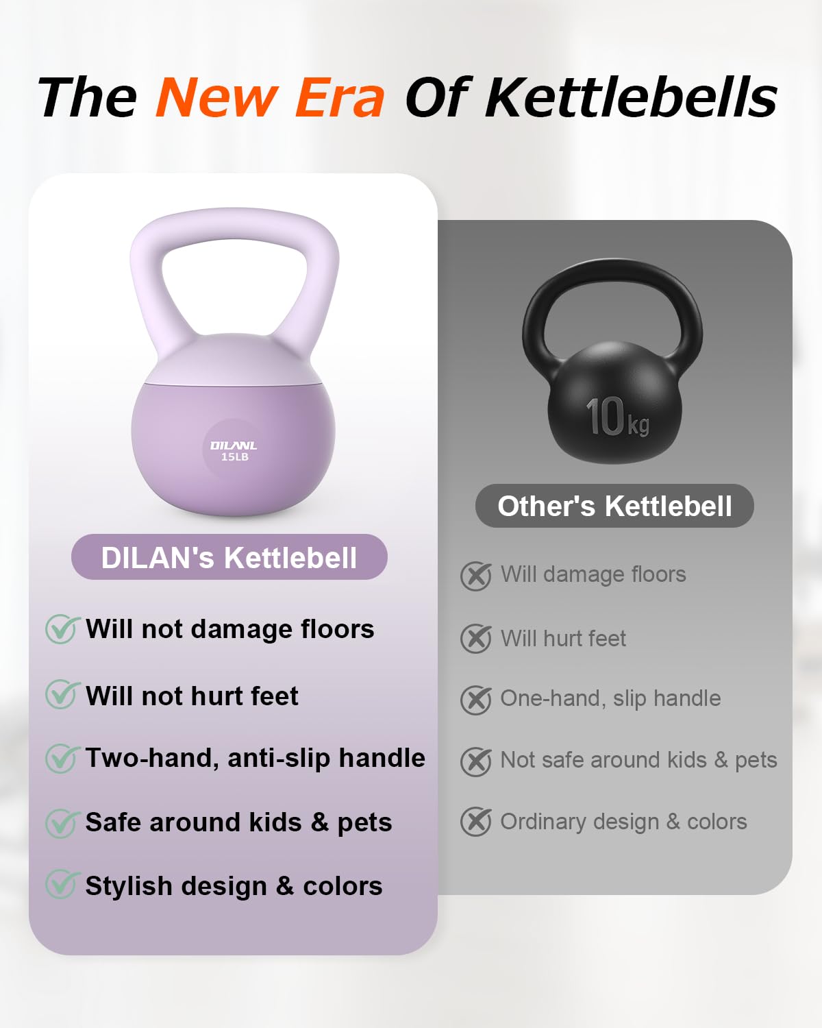 Soft Kettlebell, Safe Strength Training Kettle bell, Cushioned Impact-Resistant Base and Anti-Slip Grip Weight, Kettlebells Set for Home Workouts and Men/Women/ Beginners,With Non-slip Gloves (Purple, 15 LB)