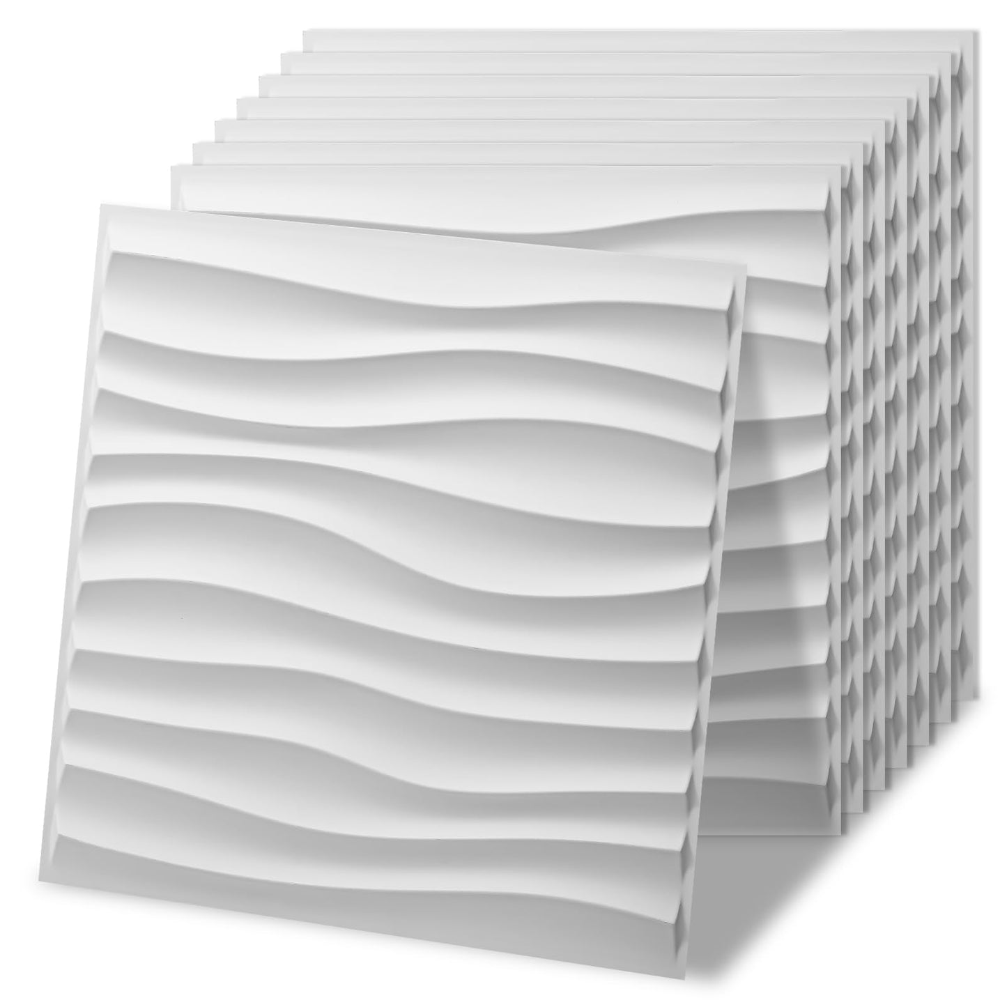 Art3d 20 Pack Decorative 3D Wall Panels, 19 Sq.Feet PVC Interior Wall Décor, 11.8"x11.8", White