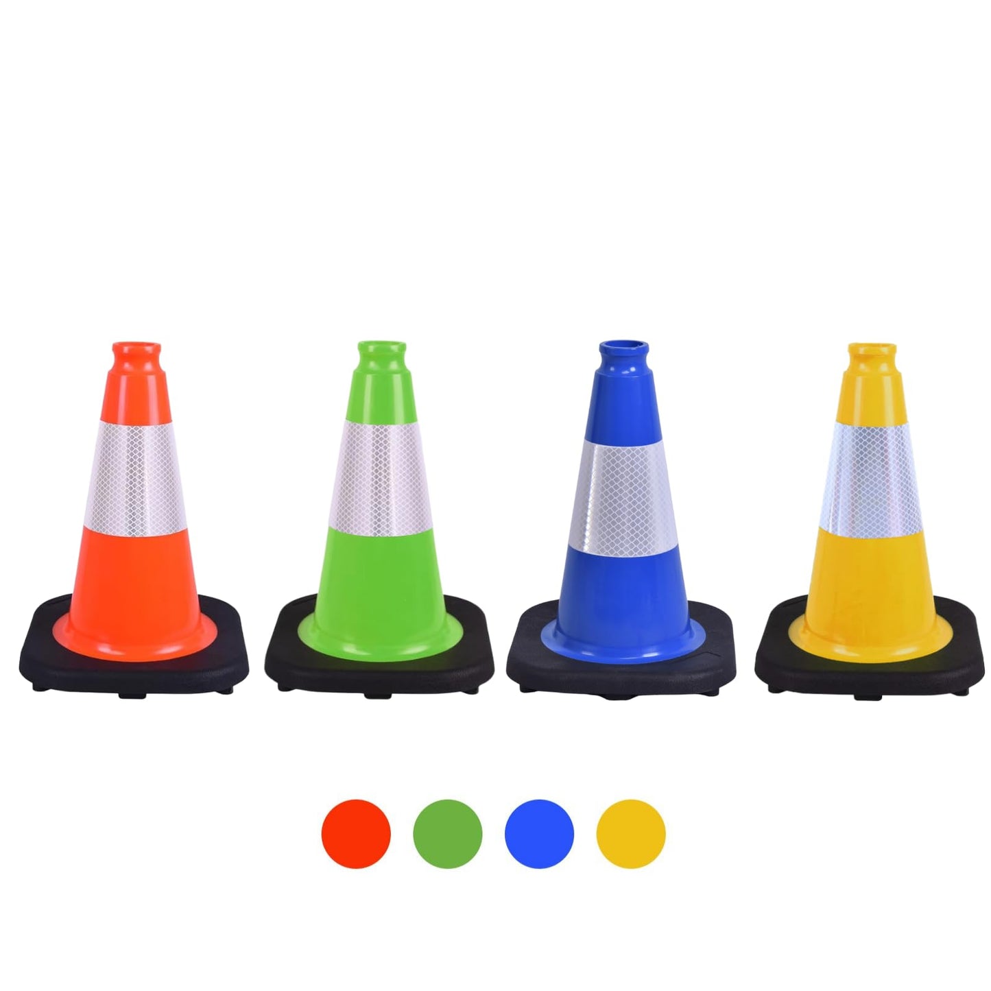OranclUS 8 Pack 12 Inch Blue Safety Cones Durable with Black Base, Driveway Markers, Skating Practice, Pet Agility Training, Parking Lot Use (8, Blue, 12 Inch)