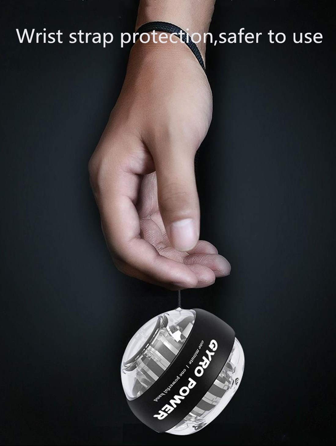 SHXJHXC Self-Starting Wrist Gyro Ball, Wrist Strengthening Device, Hand Enhancer, Forearm Exerciser, Used to Strengthen Arms, Fingers, Wrist Bones and Muscles