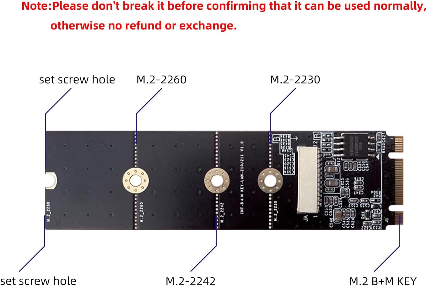 youyeetoo M.2 2.5 X1X86 i226 2.5G Card10/100/1000/2500 RJ45 2230 A E Key to Gigabit Ethernet,Support SBC, Intel
