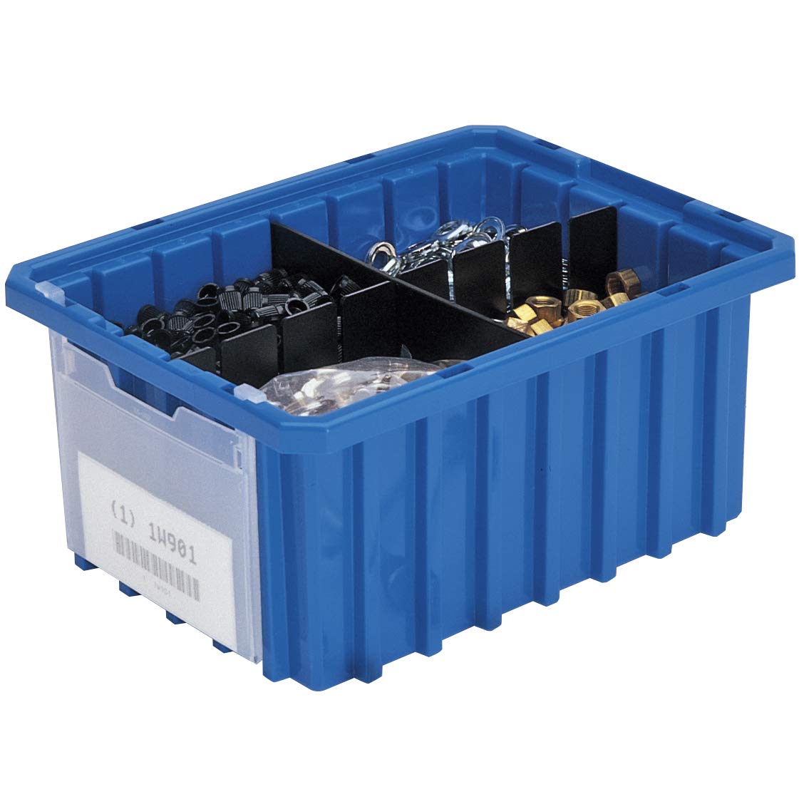 Akro-Mils 33105 Akro-Grid Plastic Slotted Dividable Modu Box Stackable Grid Storage Tote Container, (10-7/8-Inch L x 8-1/4-Inch W x 5-Inch H), (20 Pack), Blue