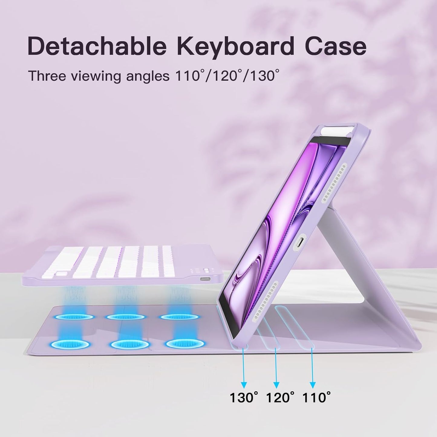 RAYMCRAFT 11-inch M4/M3/M2 (2026/2025/2024), 5th/4th 10.9-inch, 7-Color for iPad Air Case with Keyboard Mouse