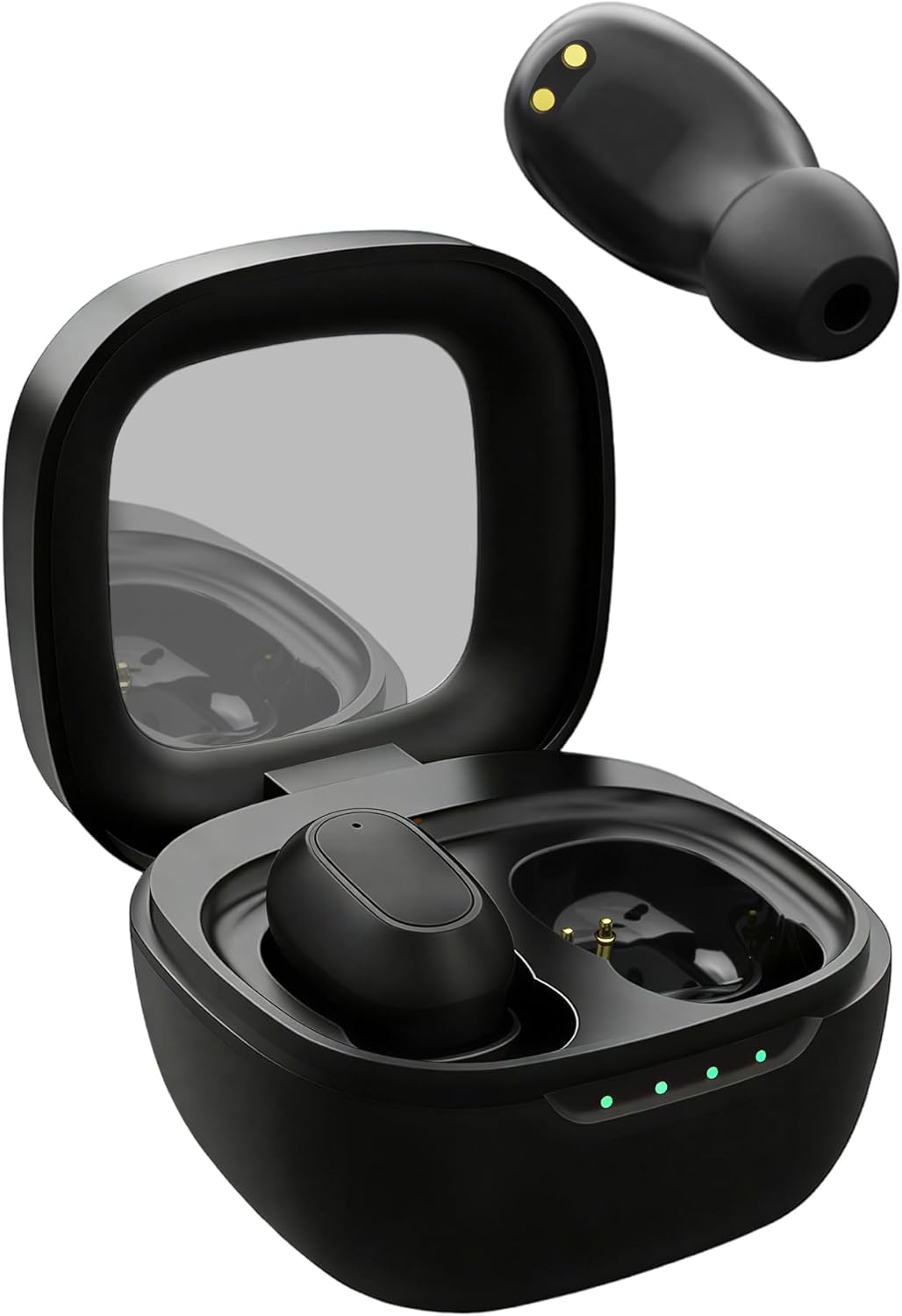 STUPIDYIN 5.3 30H IP54 Wireless Earbuds, Bluetooth Headphones with Semi-Transparent Case, Playback LED Power Display