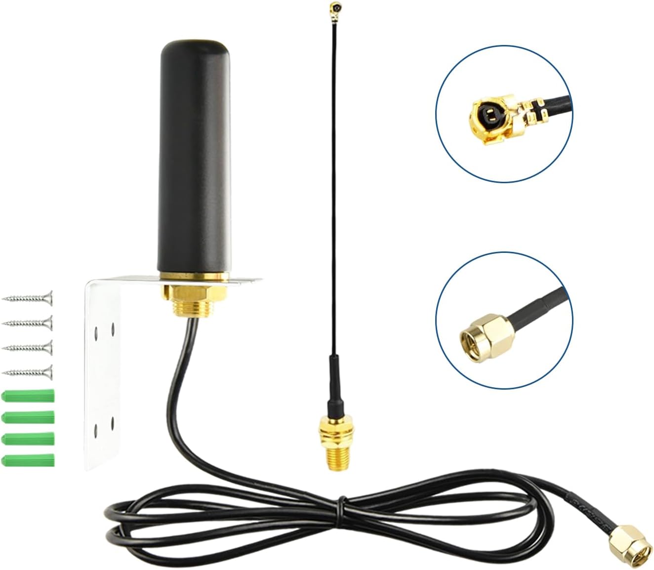 Boobrie 915Mhz 5dBi 15CM ESP32 V3 915MHz LoRa Antenna Omni-Directional SMA Male + Adapter Cable for Meshtastic LoRa