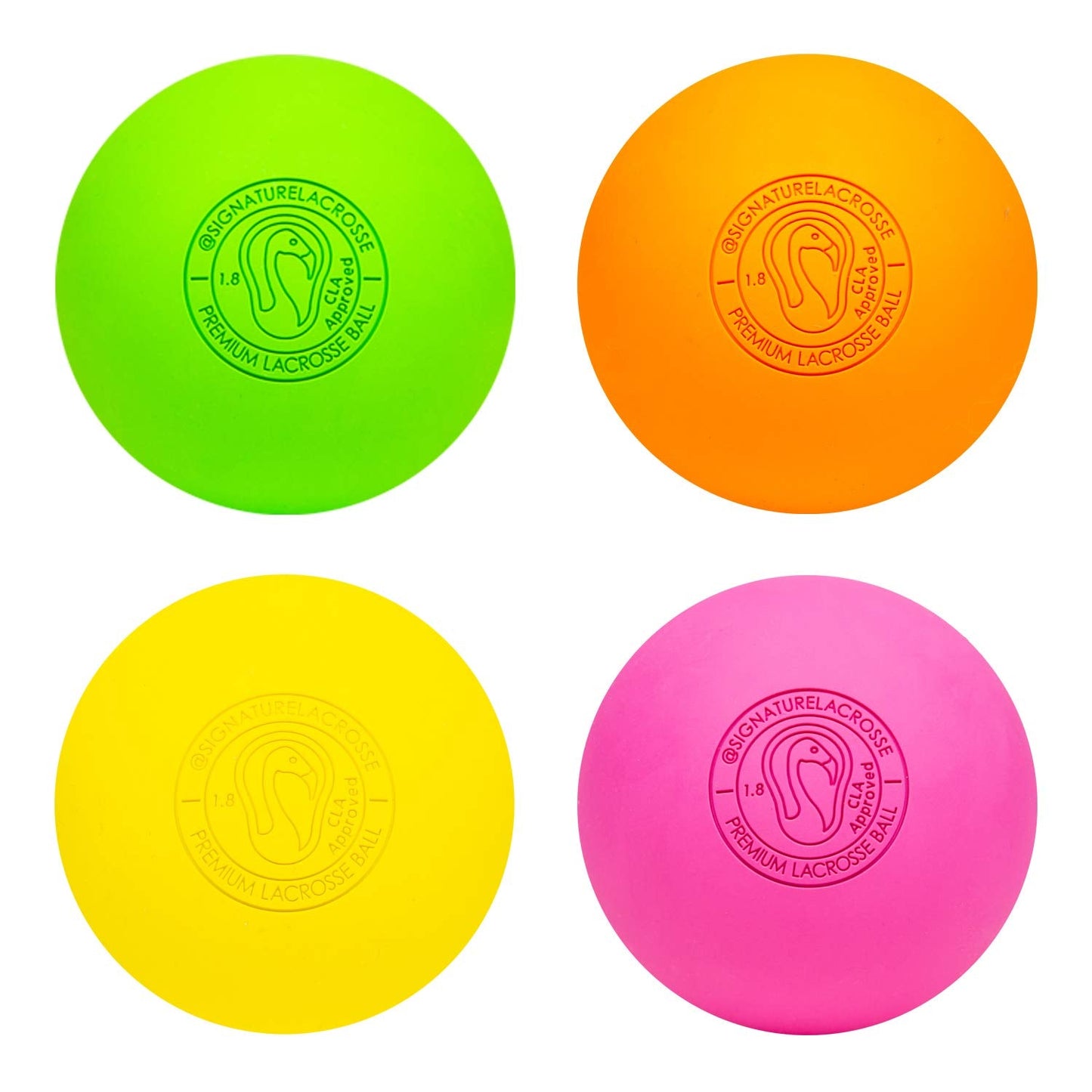 Signature Lacrosse Ball Set - Packs of 2, 4, 8, 12, and 100 - No Chemical Smell Massage Balls, Myofascial Release Tools, Back Roller, Muscle Knot Remover