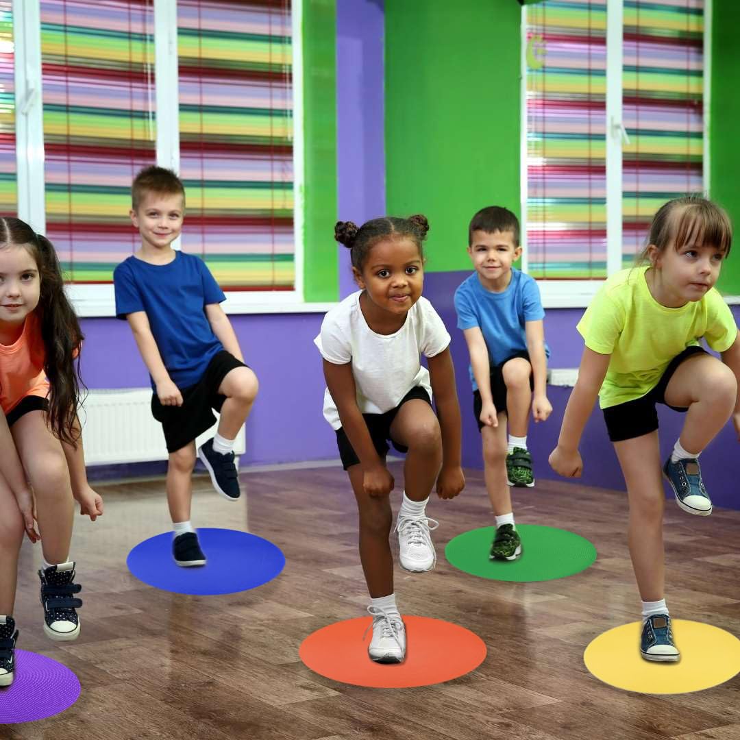 MIVERYEA Spot Markers for Sports 9 Inch, 12 Pack, Non Slip Rubber Agility Poly Spots Marker Field Flat Cone for Kids Soccer Basketball Speed Training Outdoor Classroom