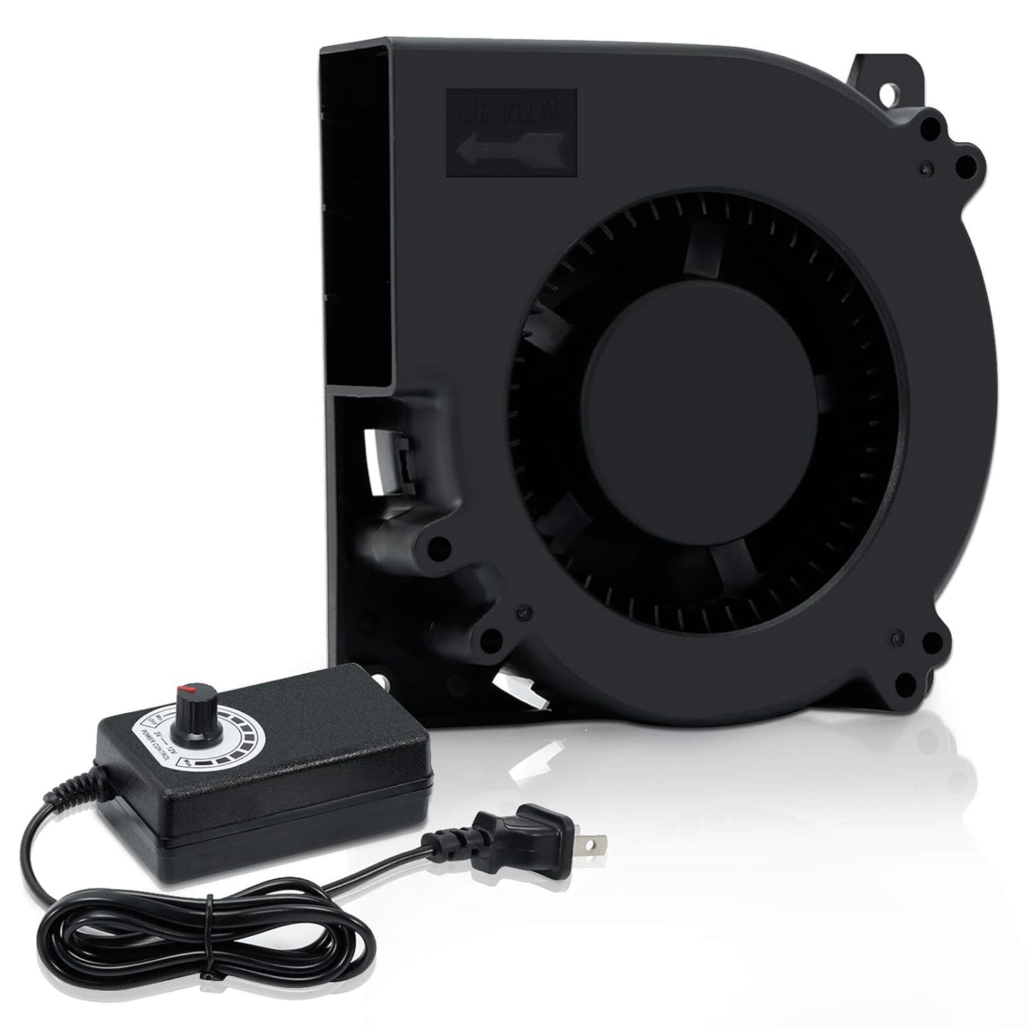 120mm 12V 110V 115V 12V 2A DC Blower Cooling Fan, AC to DC Power Cord with Speed Controller,for Router Receiver DVR