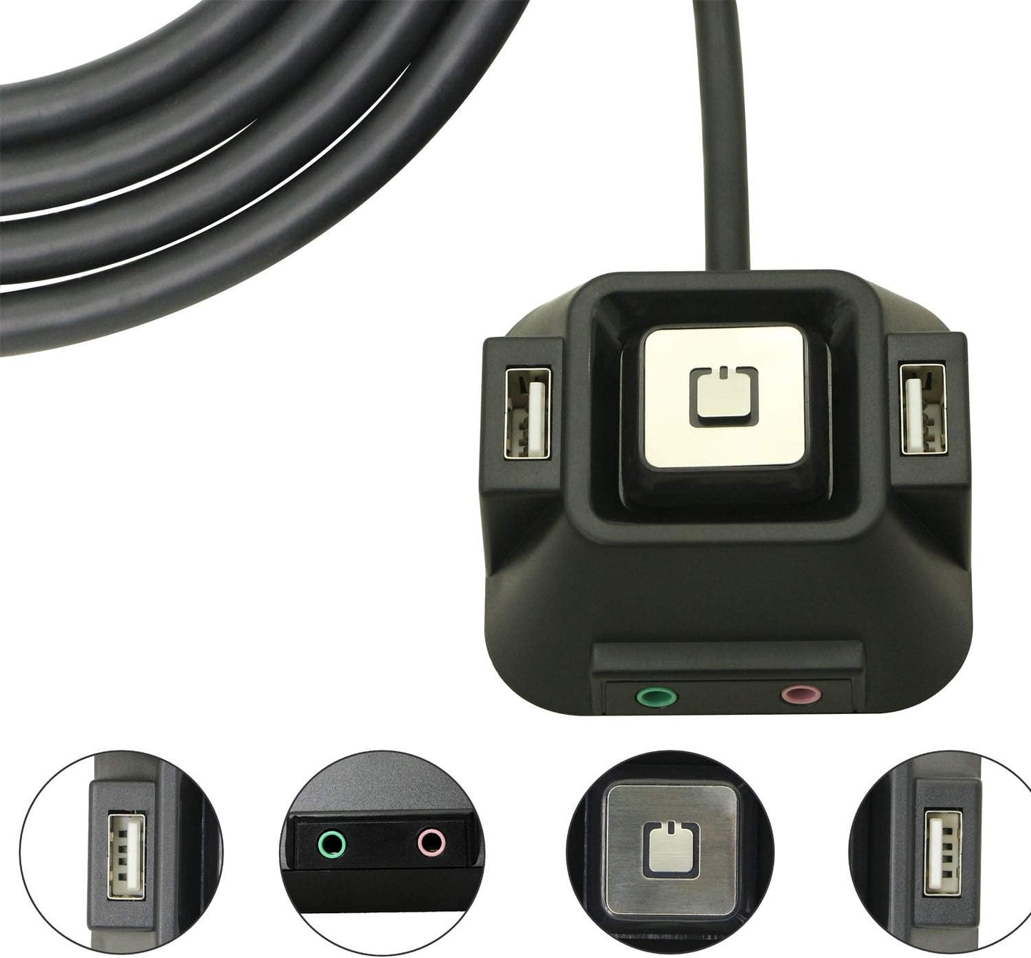 Switch,Reset Desktop Computer Case HDD Button Switch with Dual USB Ports,Power Button,Audio Ports for Desktop PC Case