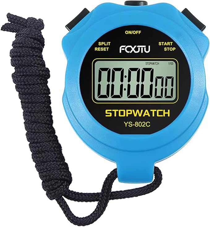 FCXJTU Digital Simple Stopwatch Timer, No Bells, No Alarm, Simple Basic Operation, Silent, Clear Display, ON/Off, Large Display for Swimming Running Training Kids Coaches Referees Teachers