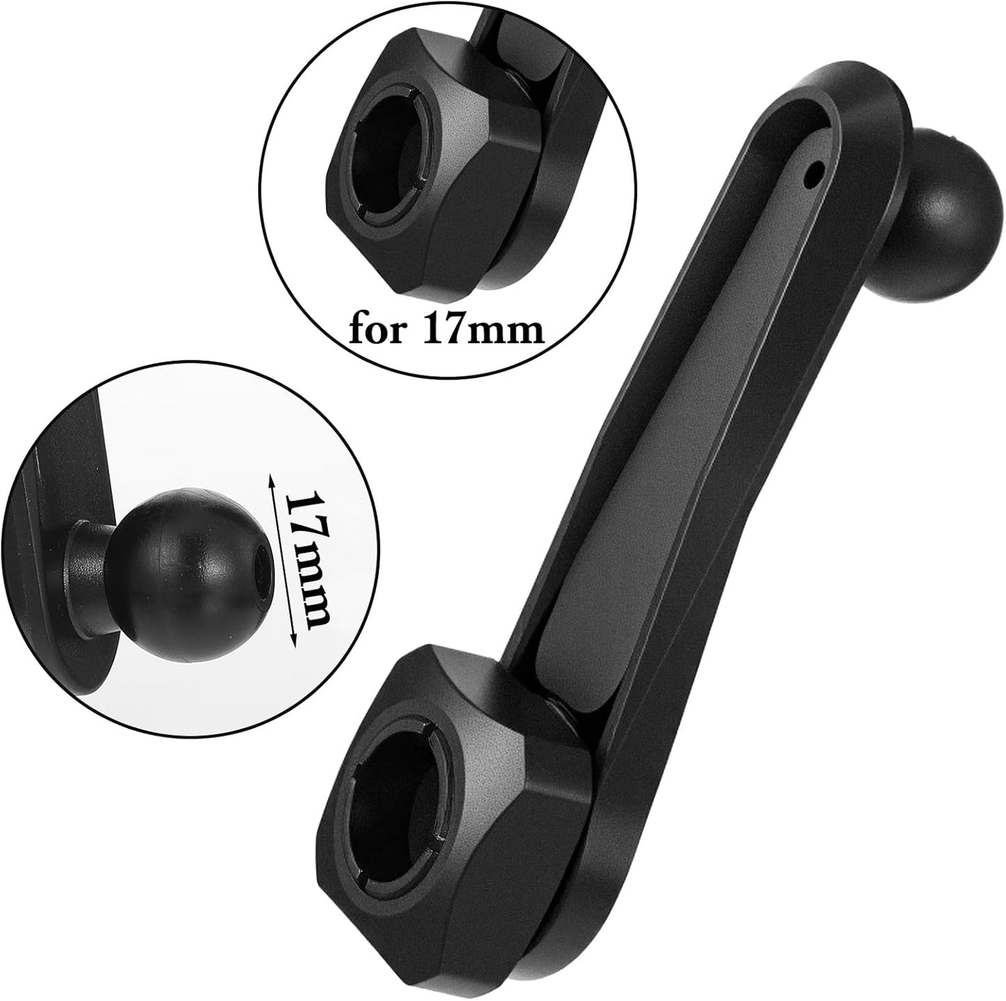 Xelsluthe 2 Pack 17mm Ball Joint Extension Arm, Ball Magnetic Female to Male Head Car Phone Mount Extension for Car Air