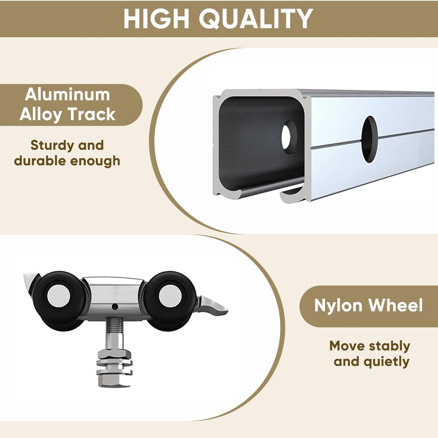 JUBEST 6FT Barn Door Hardware Kit, Aluminium Alloy Box Rail Hardware, Low Clearance Sliding Door Track for Classic Modern Interior Single Wooden Door,Black