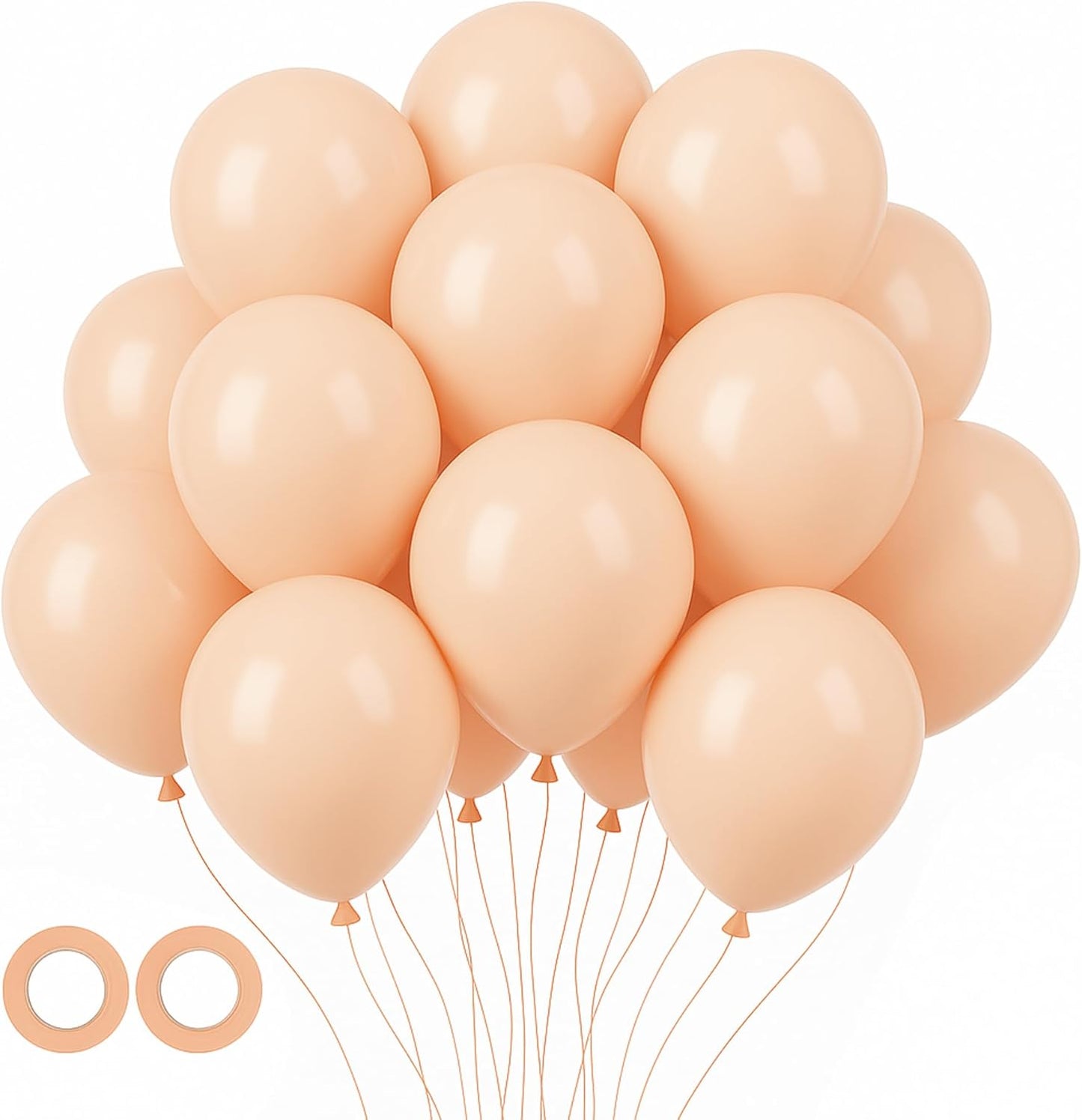 Voircoloria 105pcs Pastel Orange Balloons - 12 Inch Latex Balloons for Birthday & Baby Showers