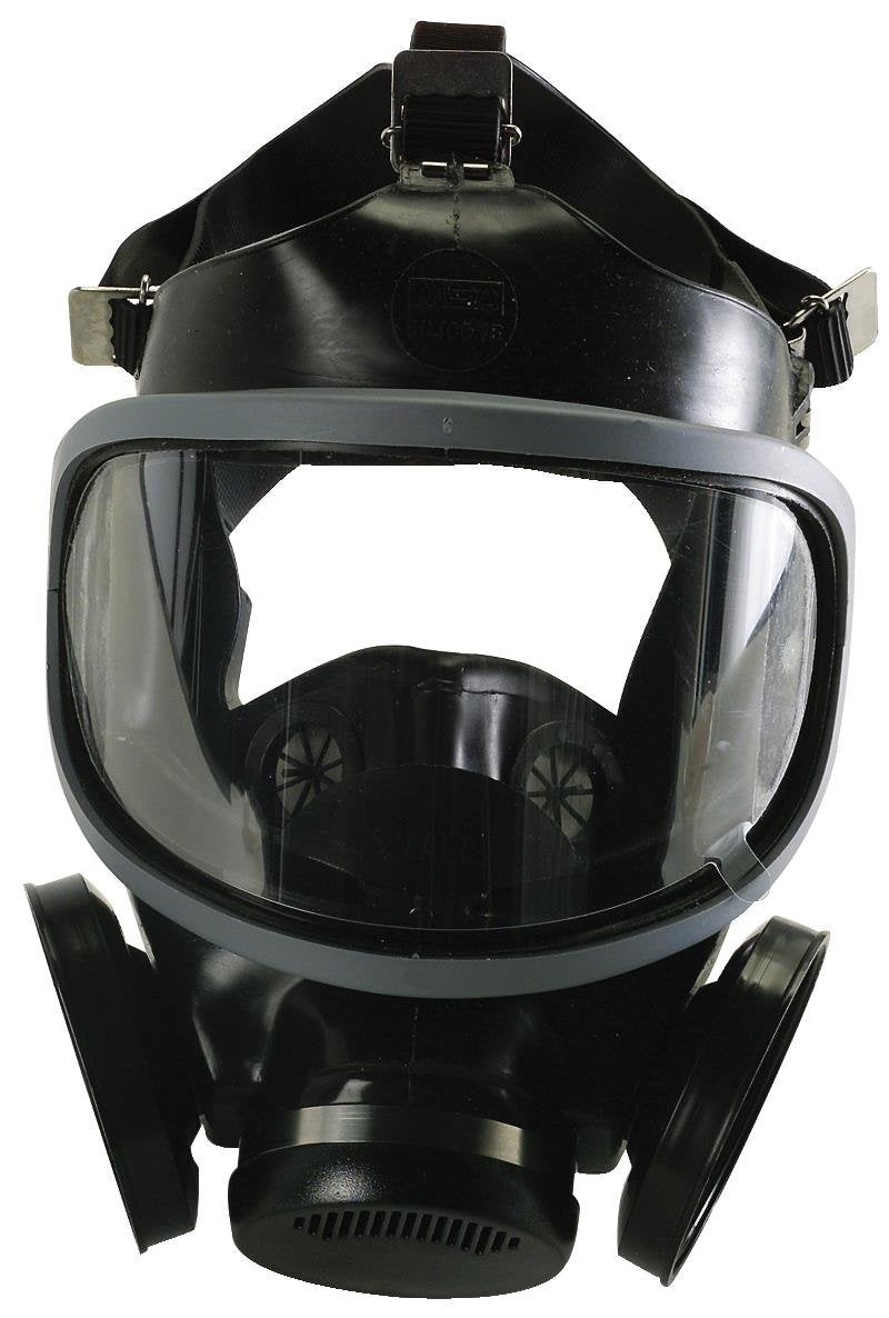MSA 471286 Comfo Ultra-Twin Series Full-Facepiece Respirator - Size: Medium, Harness Style: Hycar, Twin-Port, Reusable Gas Mask, Comfo Cartridge Compatible