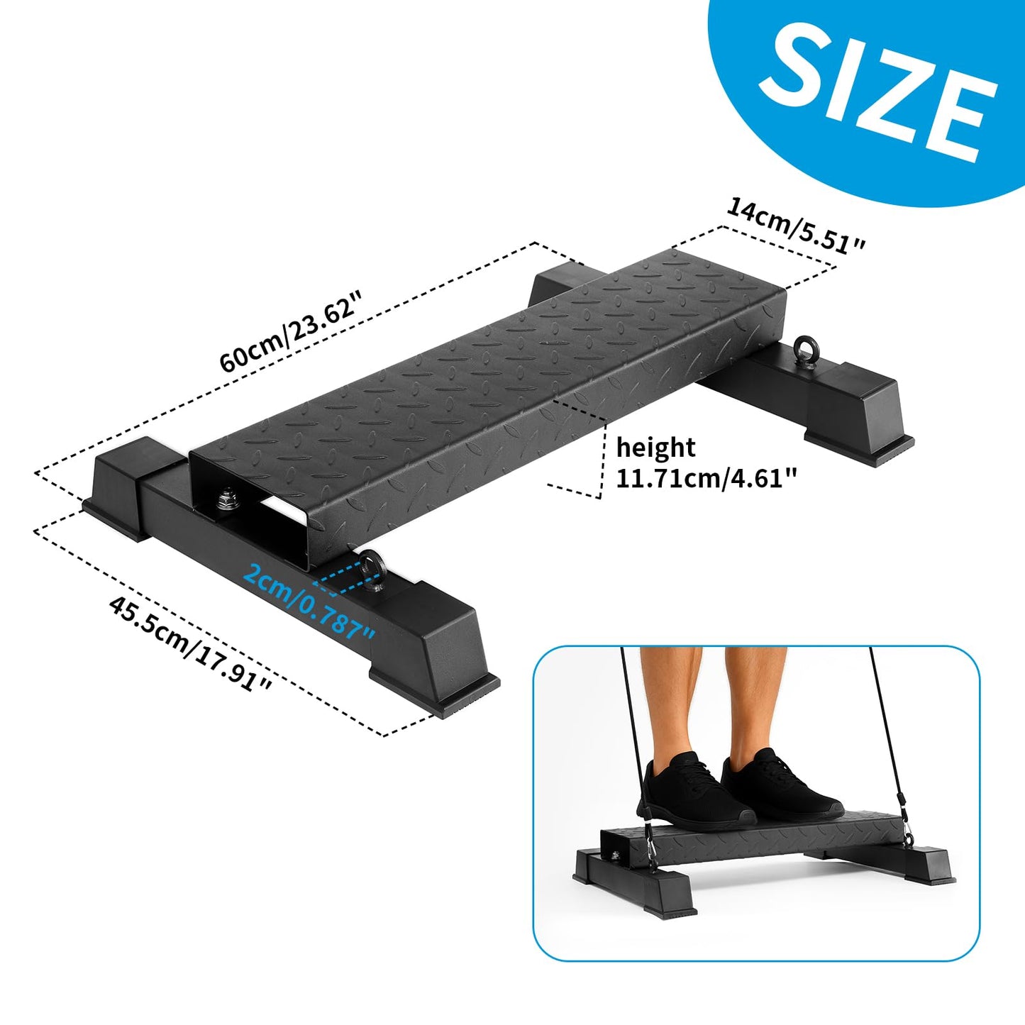 Steel Calf Raise Block – Heavy Duty Calf Stretch Platform for Seated & Standing Calf Raises, Calf Extension, Dumbbell Calf Raise & Leg Strength Training Equipment for Home Gym (4.6)