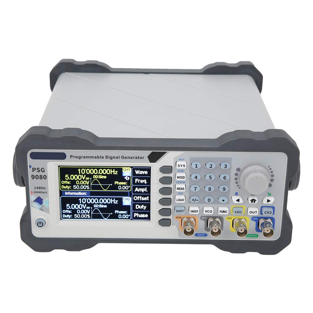 PSG9080 Programmable DDS Signal Generator 80MHz Dual Channel Arbitrary Waveform Function Generator Frequency Meter 300 MSa/s Counter High Precision 3.5inch Screen for Industrial Debugging