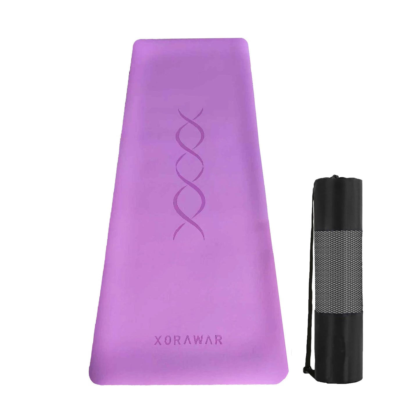 XORAWAR PU Rubber Premium Yoga Mat Purple with Bag | Extra Thick Yoga Mat Thick | Pilates Mat | Gym Mats for Home Gym Floor Mat | Home Exercise Mats for Home Workout Accessories | Grounding Wel Workout Mats for Home Gym | Yoga Matt | Stretching Mat (Purpl