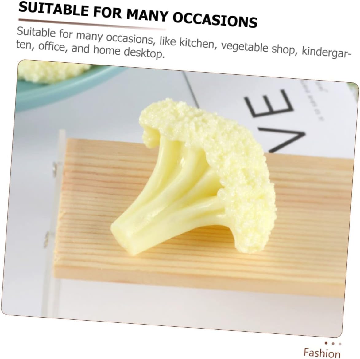 Lifelike Broccoli Slice Model - Realistic Fake Food Display