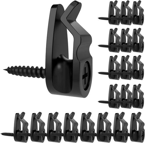 GEZIDEA String Light Hanger Hooks - Screw-In Clips for Christmas & LED Lights | 50 Pack, Black