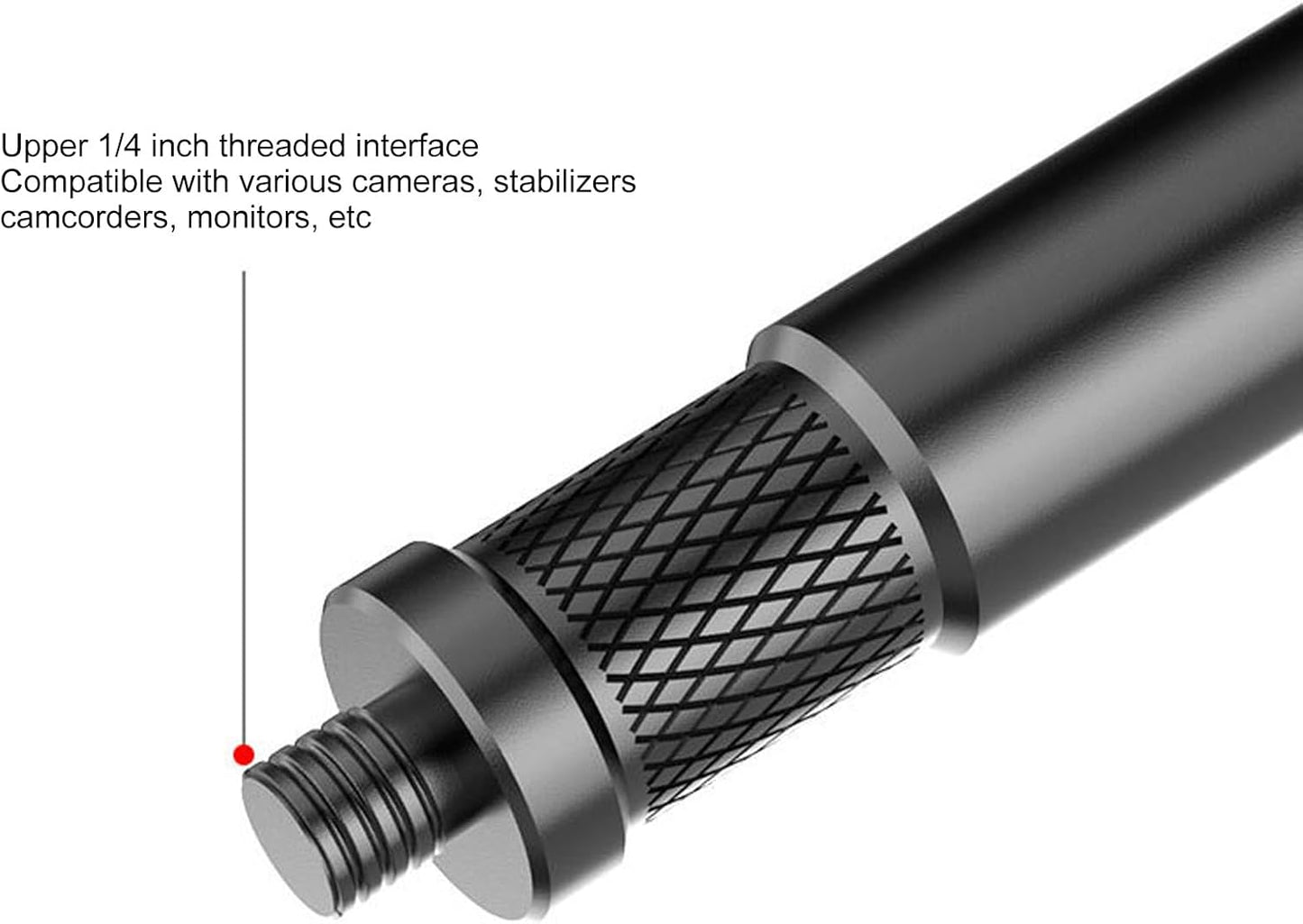 Akozon 1/4 Inch Selfie Stick Extension Pole Aluminum Alloy Tripod Mount Monopod Extension Rod with Thread for SLR