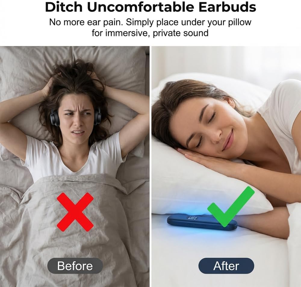 2026 11 Bone Conduction Speakers, New Under Pillow Bluetooth Speaker for Sleeping | Private Sleep Speaker with White