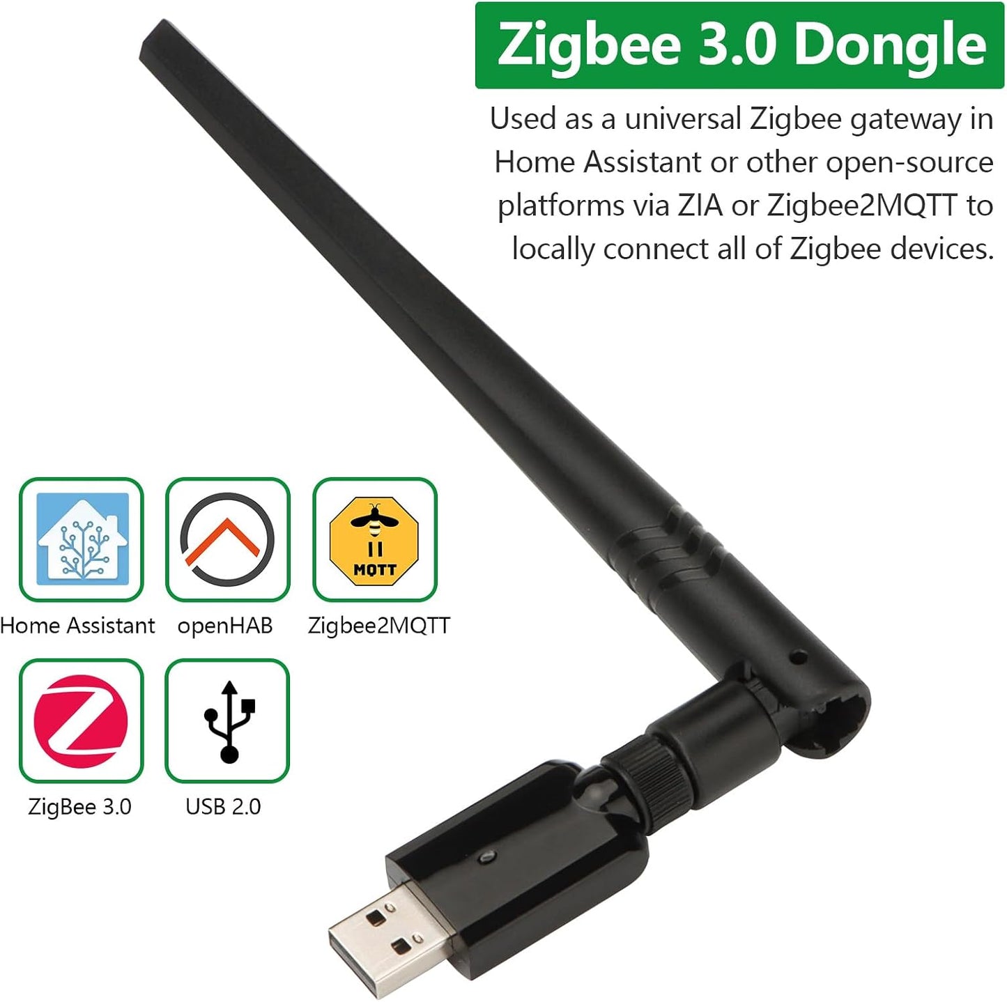 WENGART 3.0 U0335, Zigbee2MQTT, USB Zigbee Dongle Gateway Universal Zigbee Coordinator for Home Assistant, openHAB