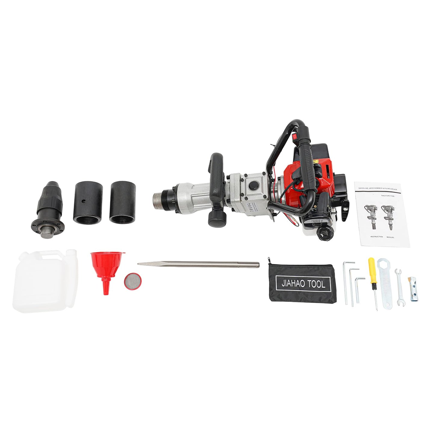 Upgrade T-Post Driver, 32.7CC 2-Stroke Gas-Powered Fence Post Driver, Heavy-Duty Petrol Pile Driver with SDS Max Drill and Conversion Head, New Model for Efficient Installation