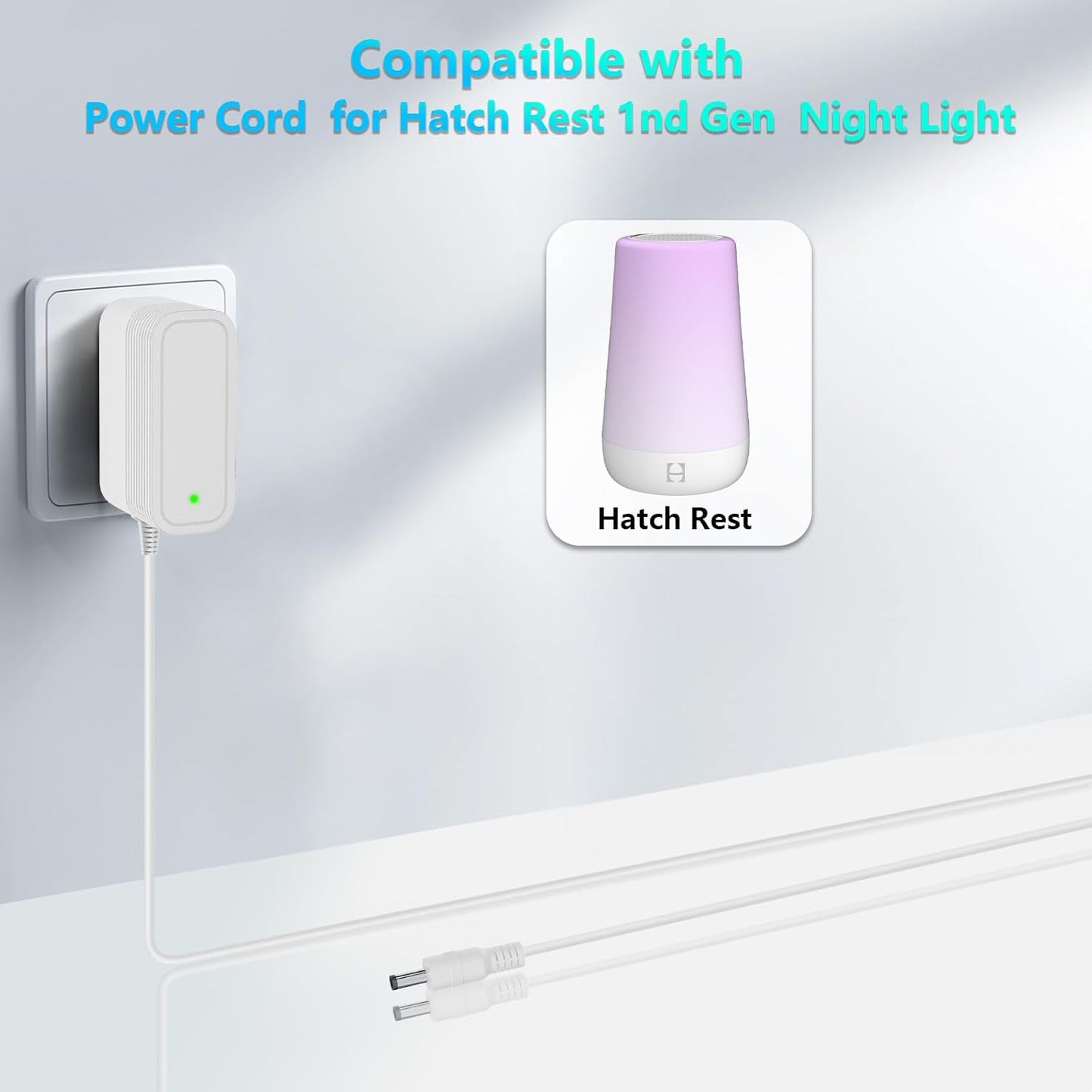 VOJSALDR 5V 5.9ft Power Cord for Hatch Rest Baby Sound Machine, Night Light, Sleep Trainer AC/DC Adapter Power Cord