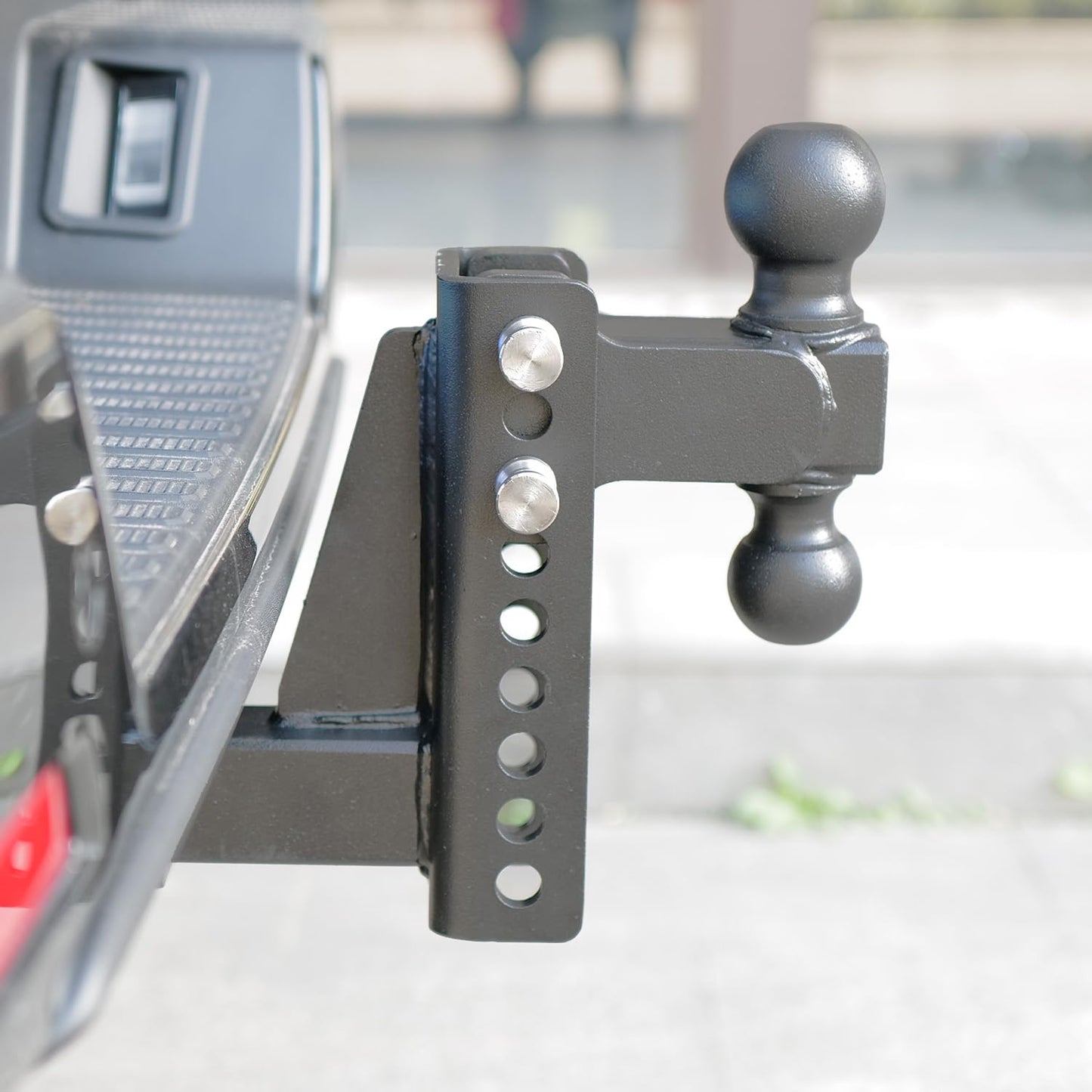 Adjustable Drop Hitch for 2 Inch Receiver, Heavy Duty Towing Hitch with 2" & 2-5/16" Dual Balls, 6" Drop/Rise Ball Mount, 20,000 LBS Max Capacity, Anti Corrosion Powder Coated Finish Matte Black