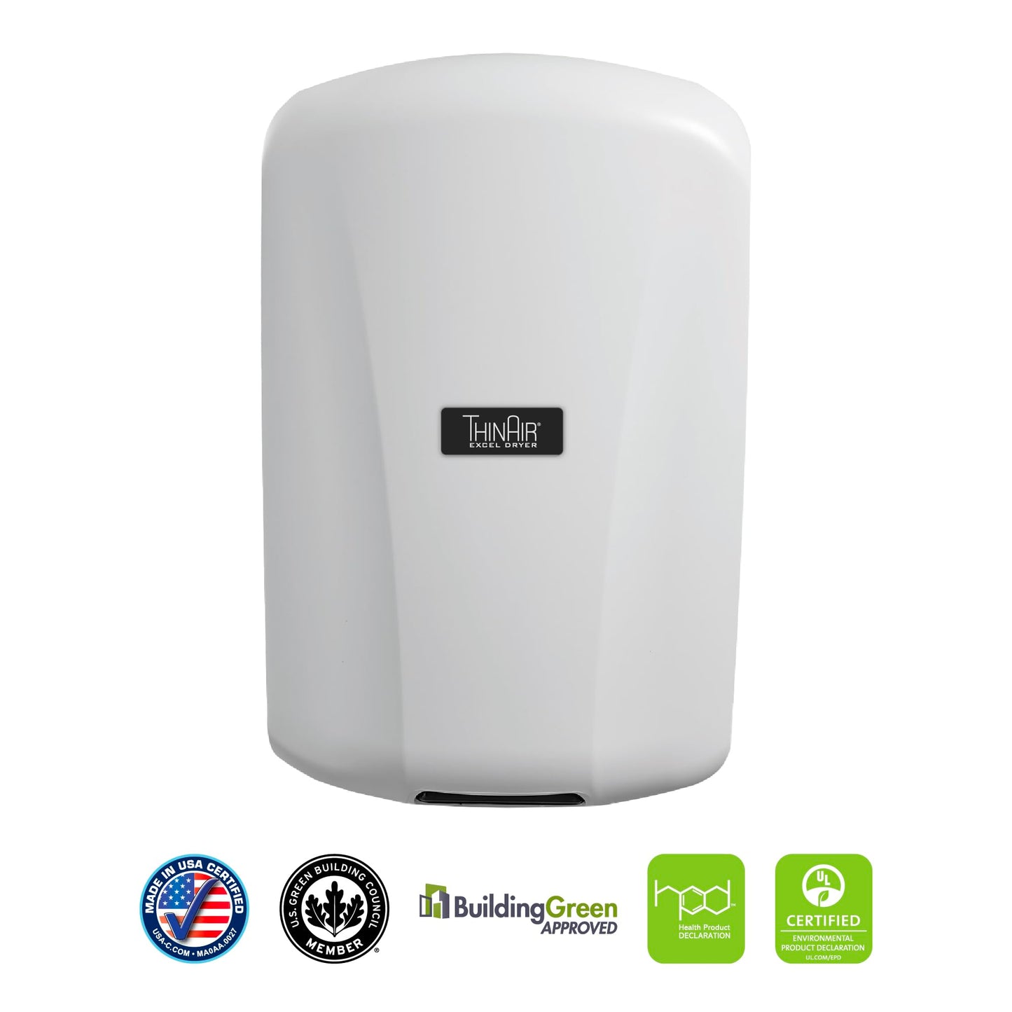 ThinAir Hand Dryer, Excel Dryer TA-ABS-110V, Commercial Hand Dryer, Automatic Hand Drying, ADA Compliant Hand Dryer 110-120 Volt