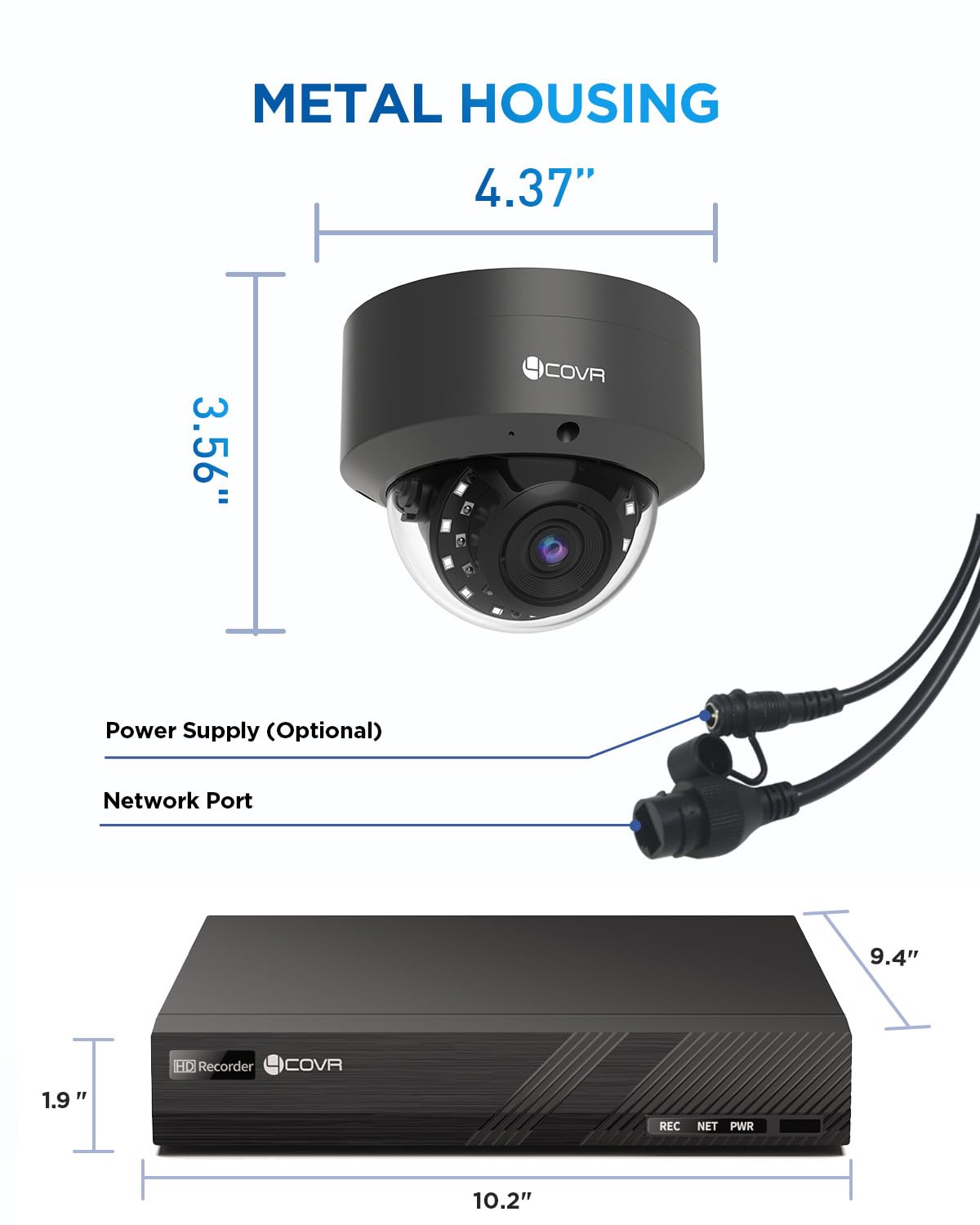 4COVR 4K PoE Security Camera System, 8X 8MP IK10 Vandal-Proof IP67 Dome PoE IP Camera, 8CH NVR 2TB HDD, AI Human Vehicle Detection & IR Night Vision, 24/7 Home Outdoor Recording, LY54AB8M0808