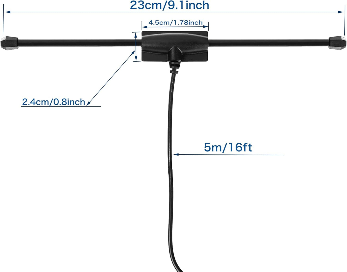 CHHLIUT 75 16ft Universal FM Radio Dipole Antenna Screw F Male Plug for Home AV Audio Stereo Receiver Indoor Ohm