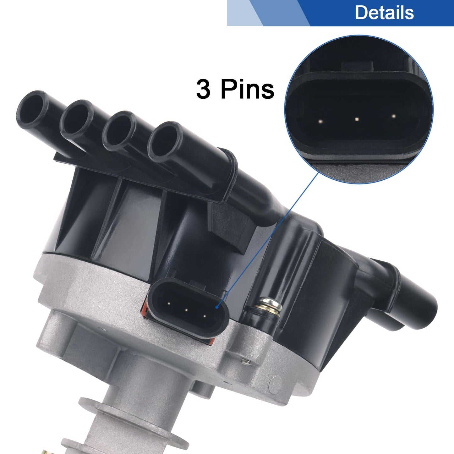 AiYiGu Ignition Distributor Compatible with 1996-2002 Chevy GMC Cadillac Isuzu Vortec V8 5.0L 5.7L 305 350, Replacement 93441558 1104058 1257042 (Black)