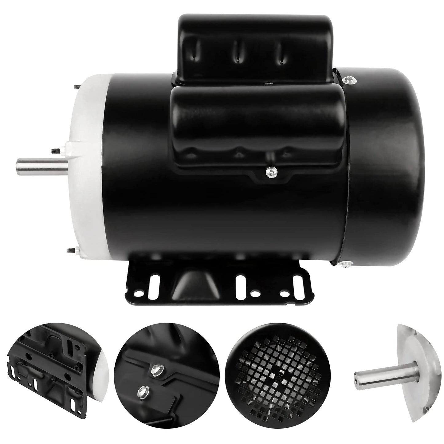 2 HP Electric Motor Farm Duty Single Phase Motor 3450RPM 56 Frame 5/8" Shaft 115/230V TEFC CW/CCW