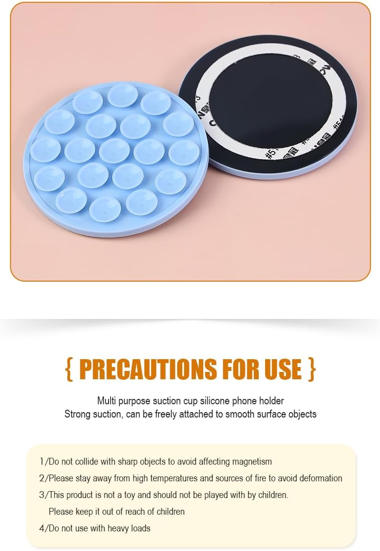 BSSZRYLT 1 Pack Magnetic Silicone Phone Holder with Suction Cup, Phone Stand Grip for Hands-Free Use, Bubble Texture