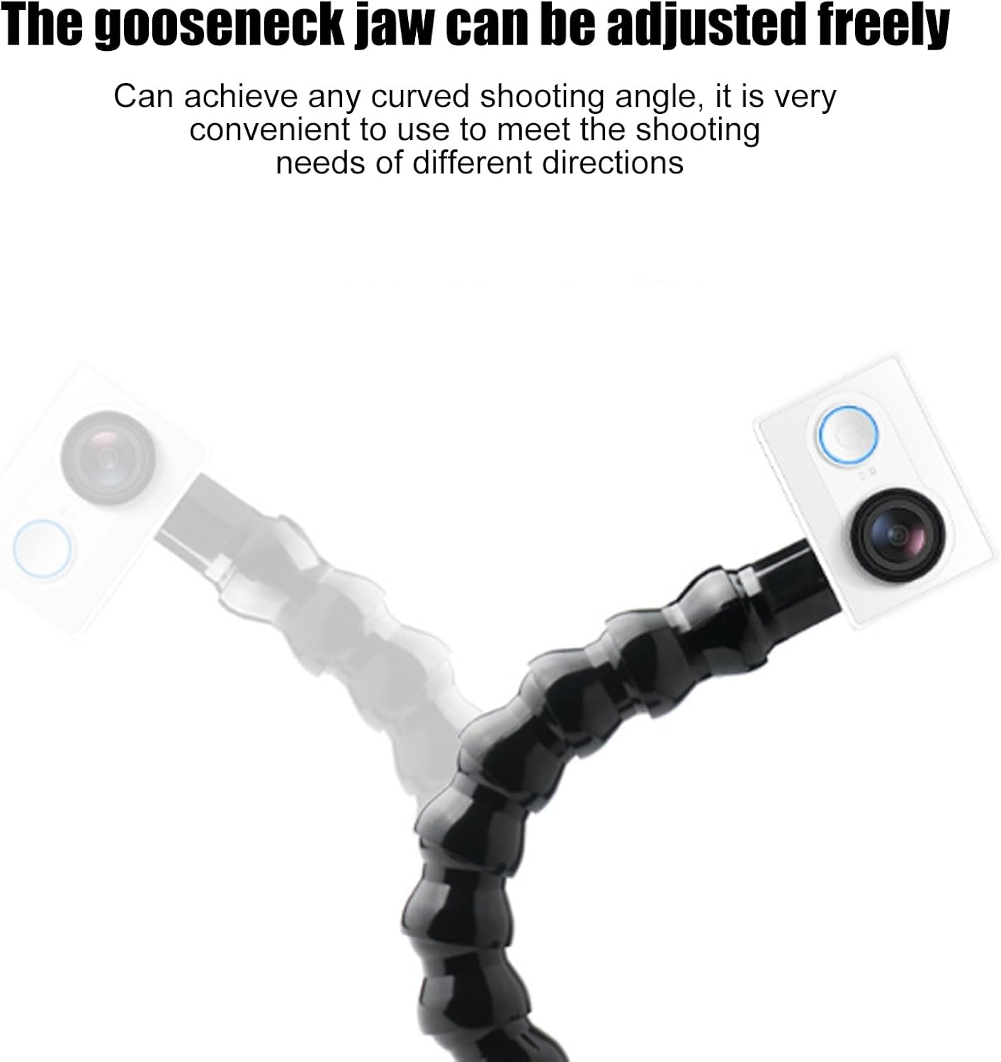 Milltrip 12-Section 1/4in Flexible Arm Mount Monopod, Gooseneck Camera Mount, Adjustable Sports Camera Holder, Screw
