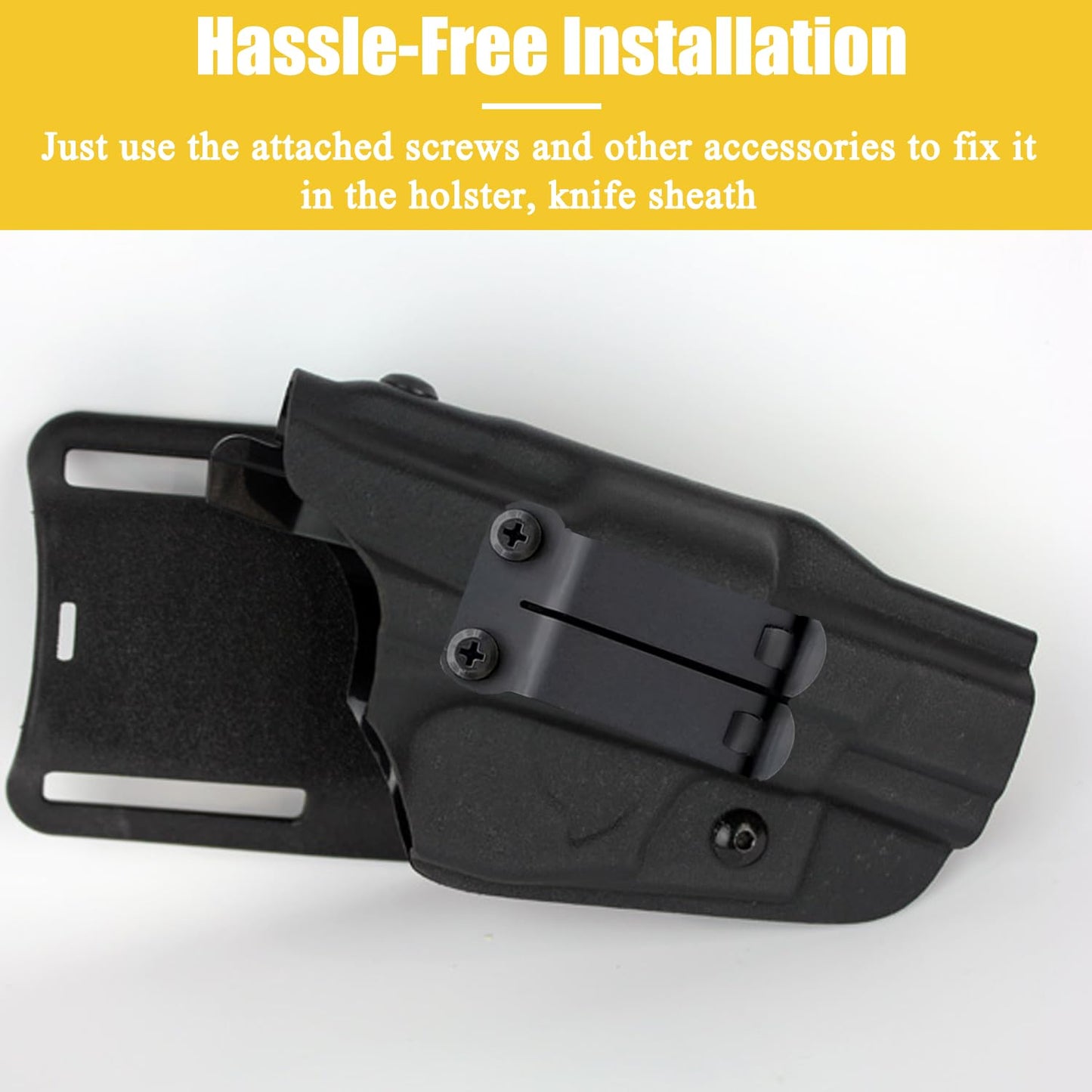 Metal Belt Clips for Kydex Knife Sheath, Pocket Belt Clips Kydex IWB/IWB Holster Clip Kit, Belt Knives Holster Clips Mounting Hardware Replacement Outdoor Knife Accessories (1)
