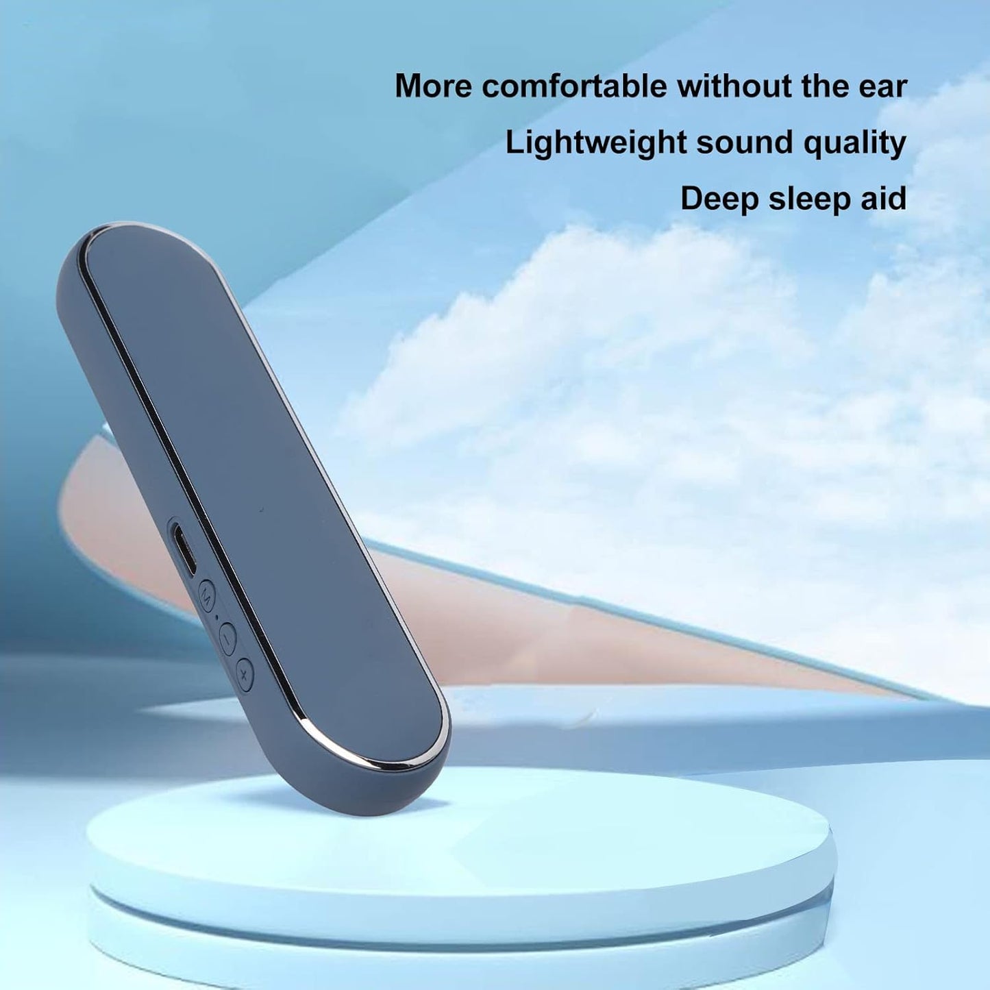 Eujgoov Portable Bluetooth Bone Conduction Under Pillow Speaker Built in White Noise Machine Wireless Audio Device