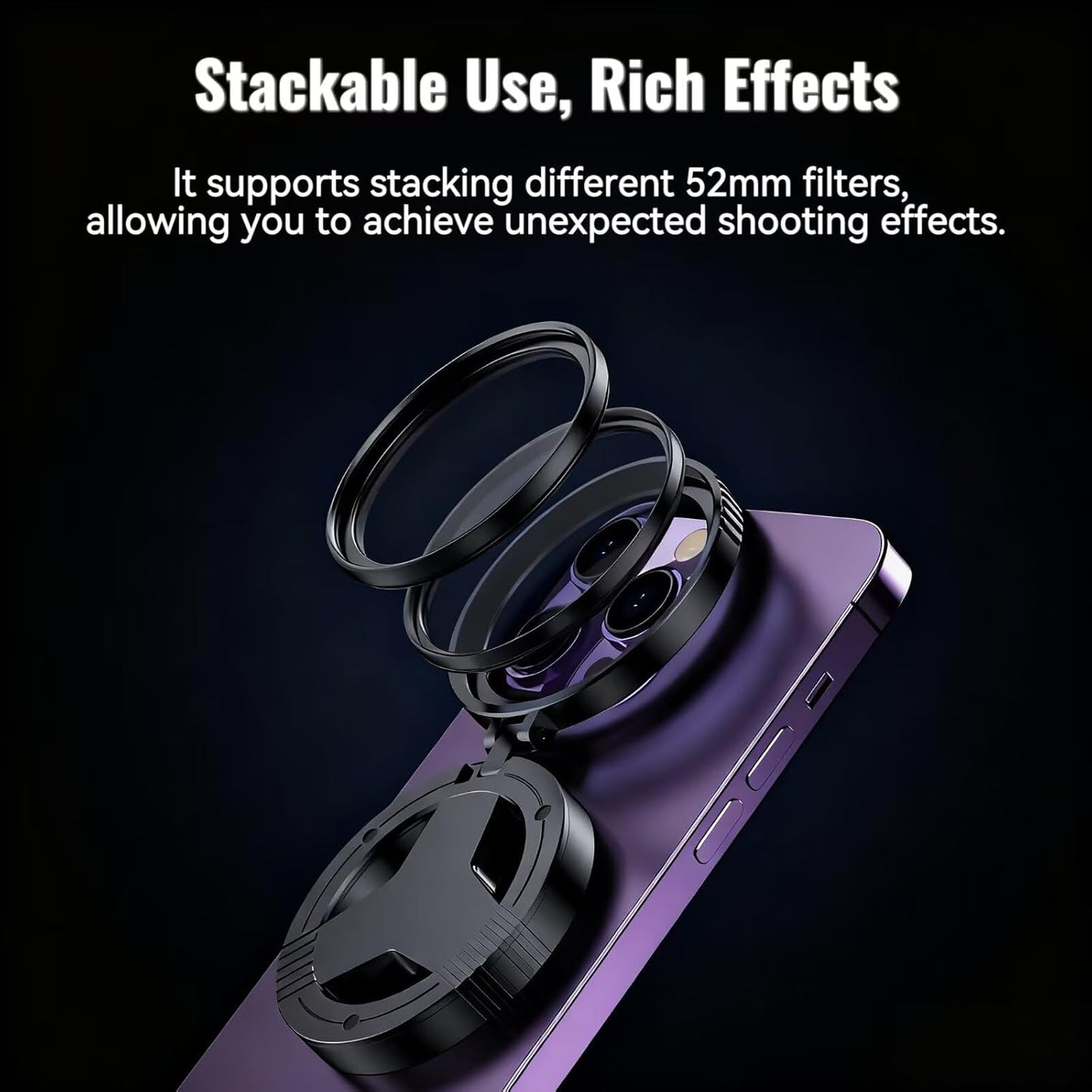 AWAKINK 52mm 17/16/15/14/13 Magnetic CPL Filter for iPhone, Polarizing Filter, Circular Polarized Lens Filter