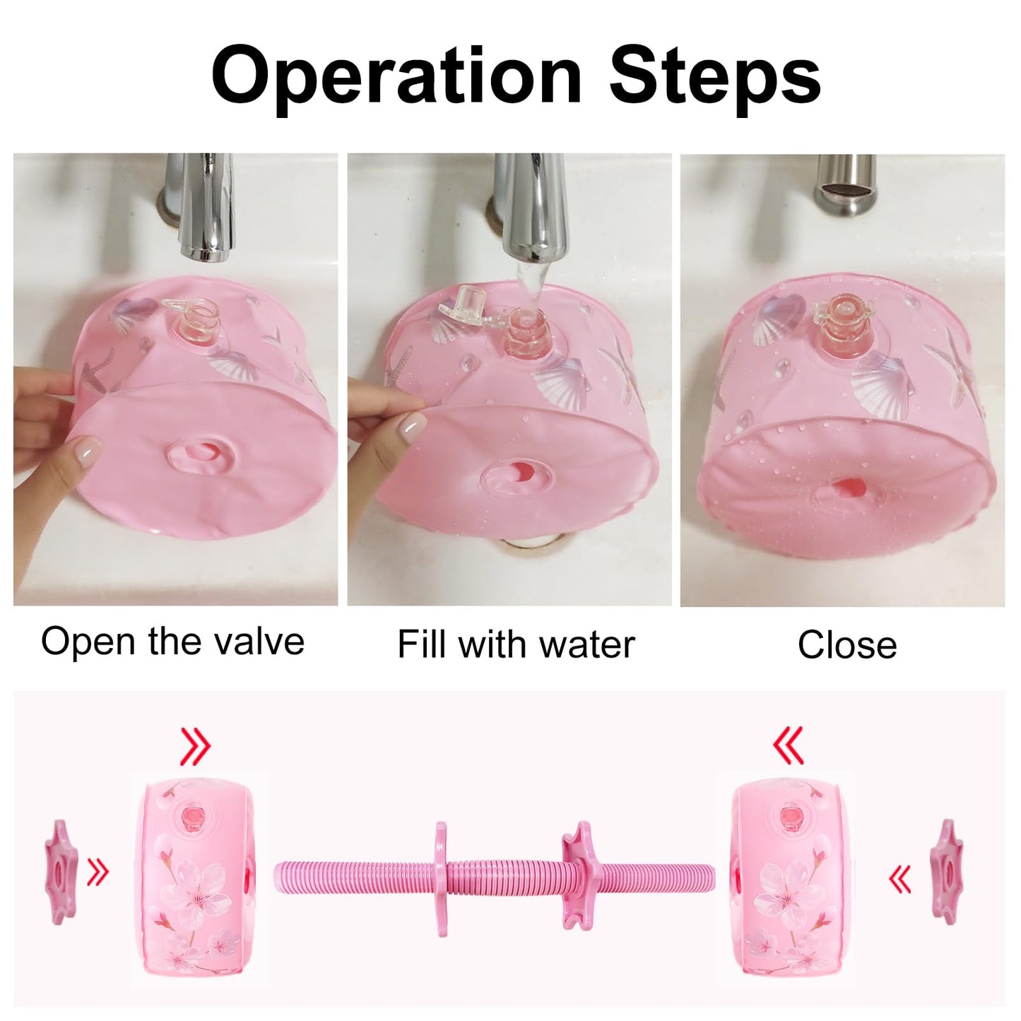 DEIRIS Travel Weights Water Filled Dumbbell Set of 2,6LB Hand Weights for Women at Home Gym Exercise Training