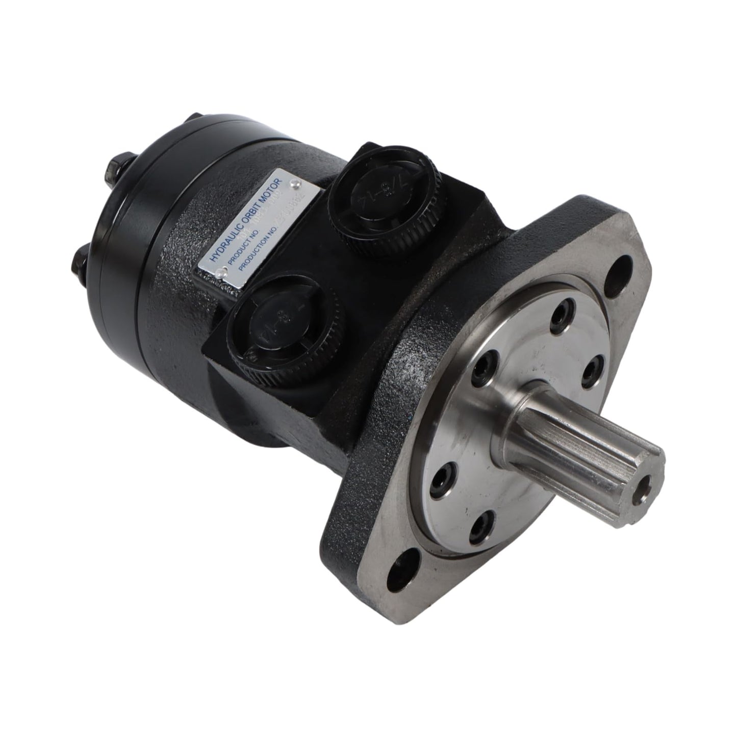 SINOCMP 101-1083-009 Hydraulic Motor Replacement for Char-Lynn H Series, 2-Bolt SAE-A Mount SAE 6B Splined Shaft SAE O-Ring Ports, Low Speed High Torque for Construction Agricultural Machinery