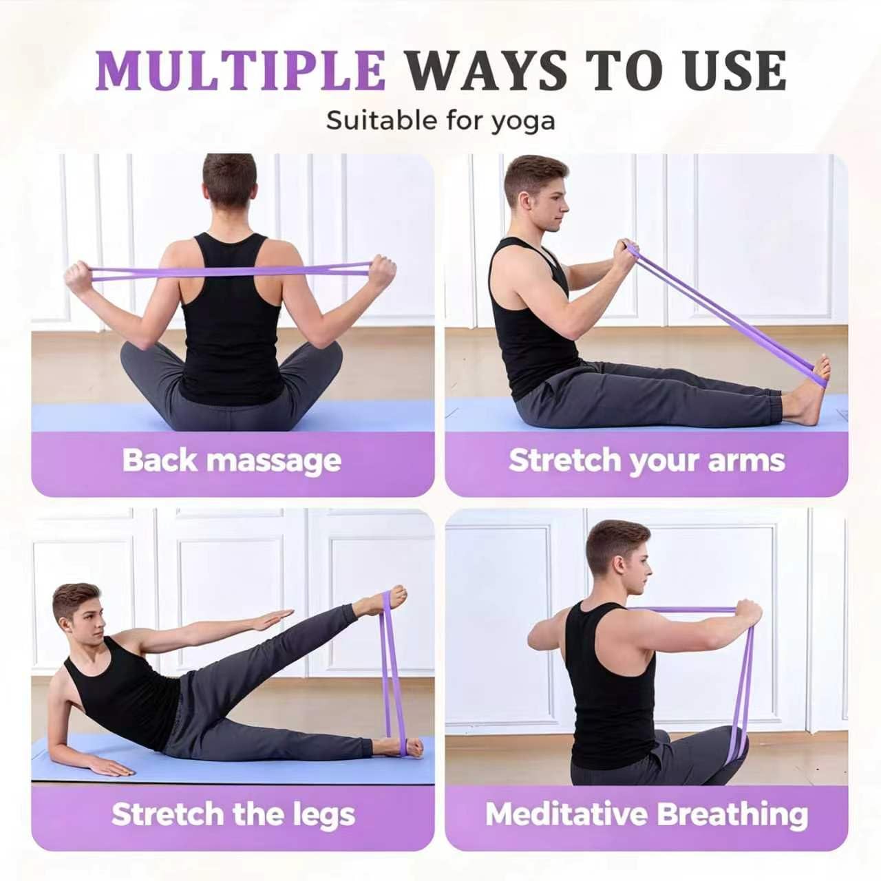 Figure 8 Resistance Band,3PCS 2026 New Resistance Band with Handles for Working Out, Elastic Ropes for Arm Back Shoulder Stretching Training