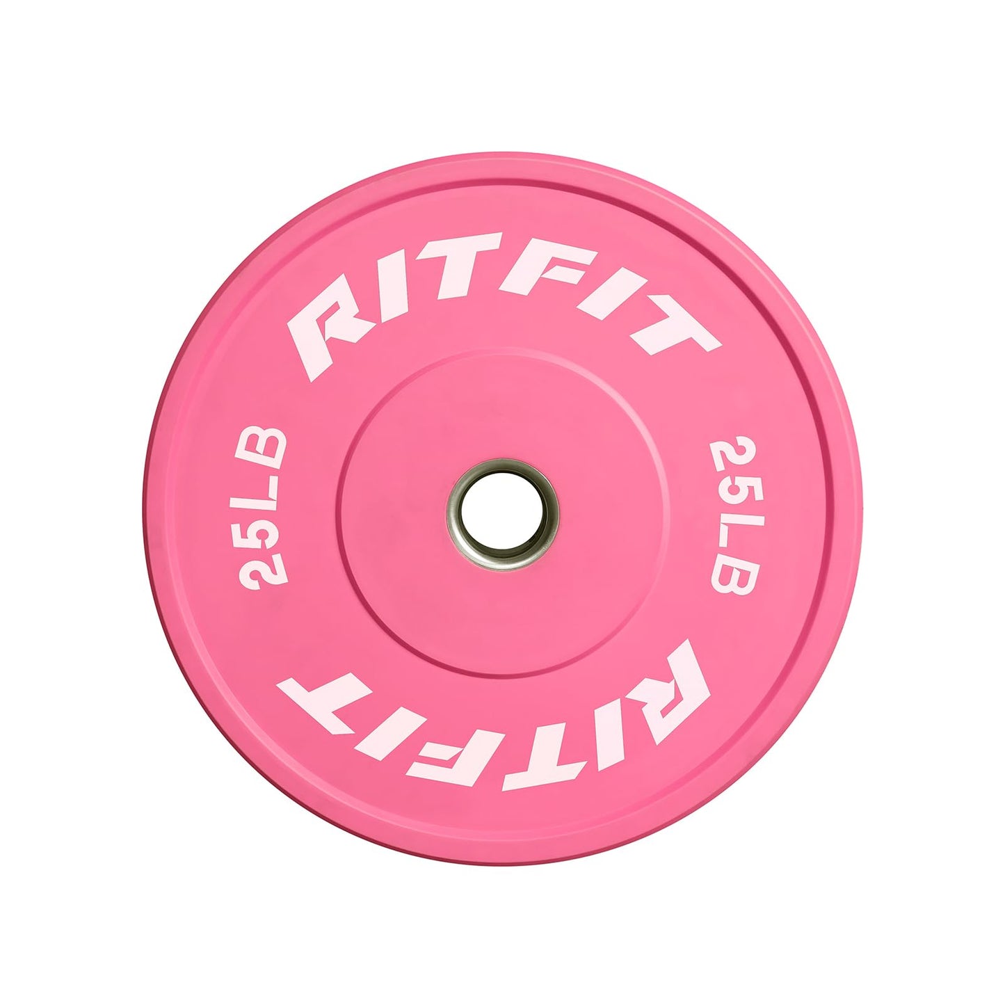 RITFIT Pink Weight Plates, 2 Inch Olympic Barbell Weight Plate, Bumper Plates With Steel Insert, Pink Weights for Gym and Home