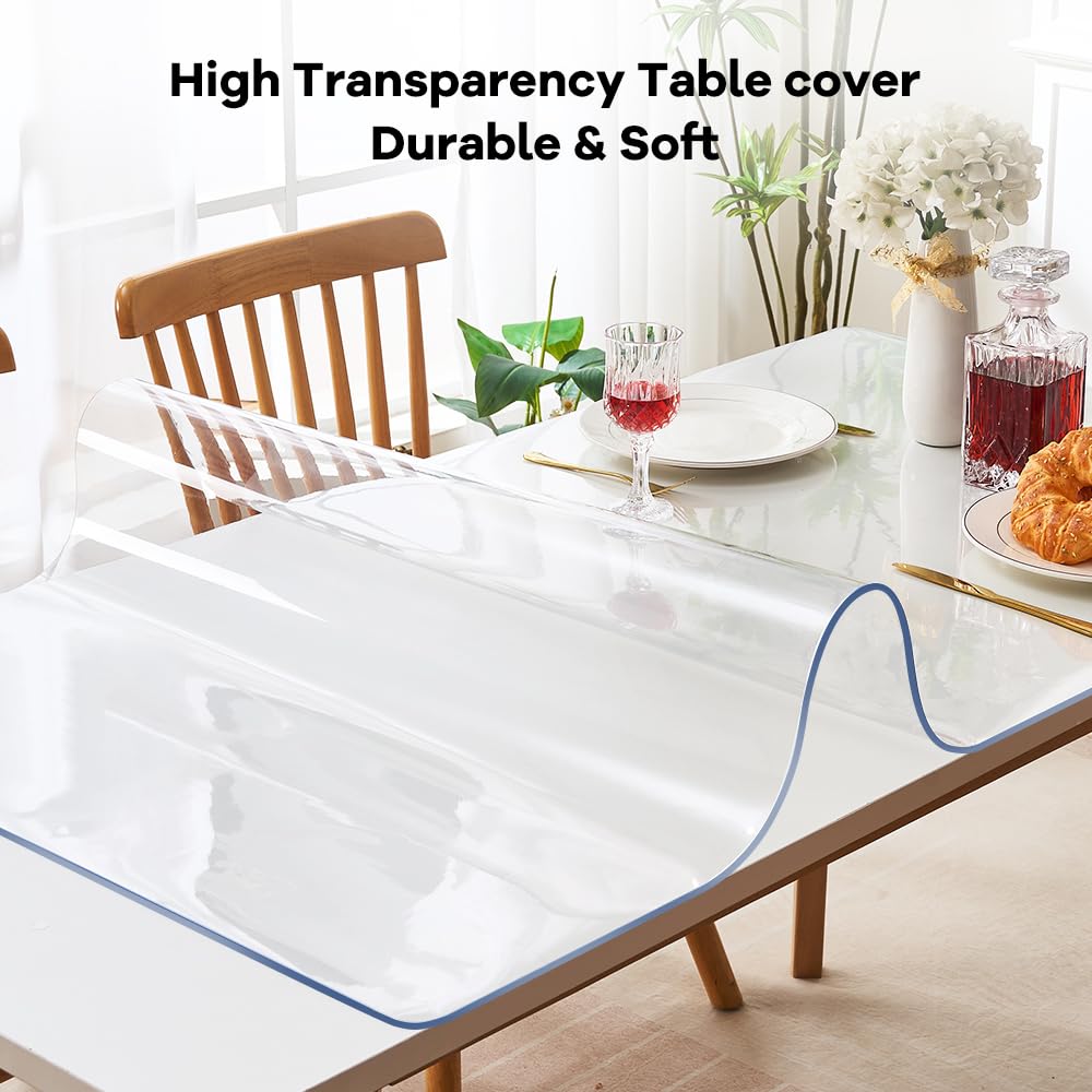 Thicken Clear PVC Office Desk Blotter Cover Protector Rectangular Plastic Table Cover Desk Pad Mat for Office & Computer Desk Topper Wooden Furniture Screen Protection Topper Wipeable 17x28 Inch