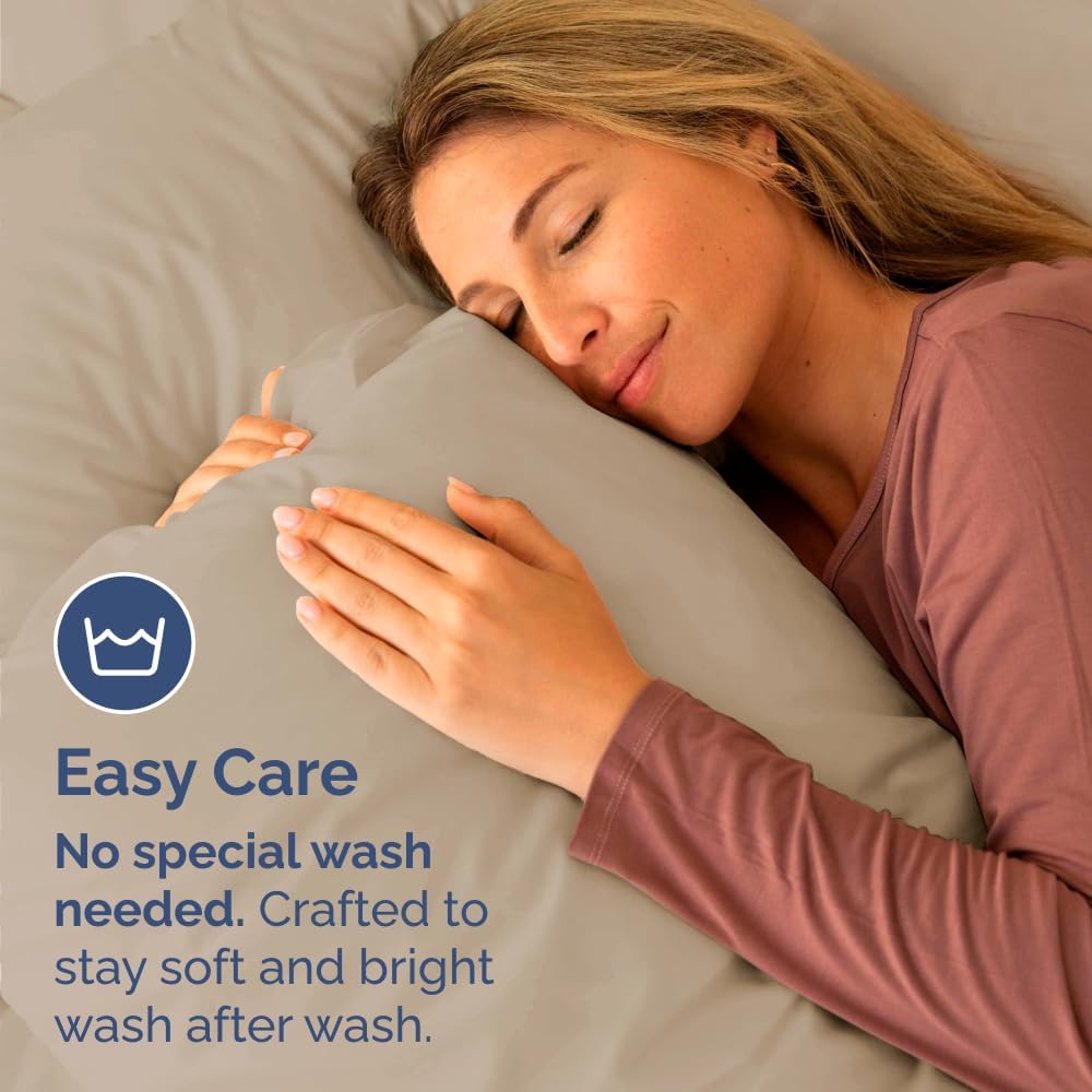 Skiennix Body Pillowcases Set of 4 | Soft, Cozy 20x54 Long Pillow Covers - Breathable & Fade-Free - Machine Washable (Cream)