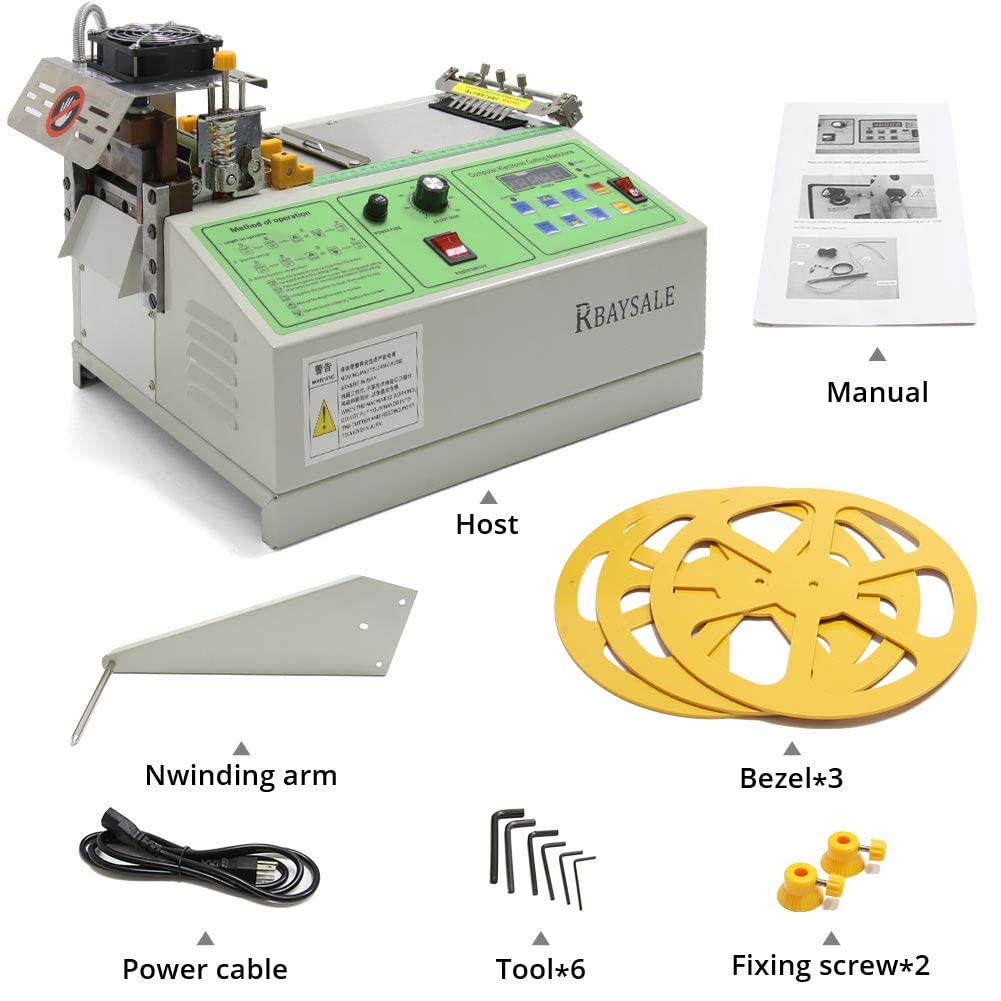Webbing Cutting Machine, Automatic Hot and Cold Tape Cutter for Elastic Band Self Adhesive Tape Ribbon Zipper